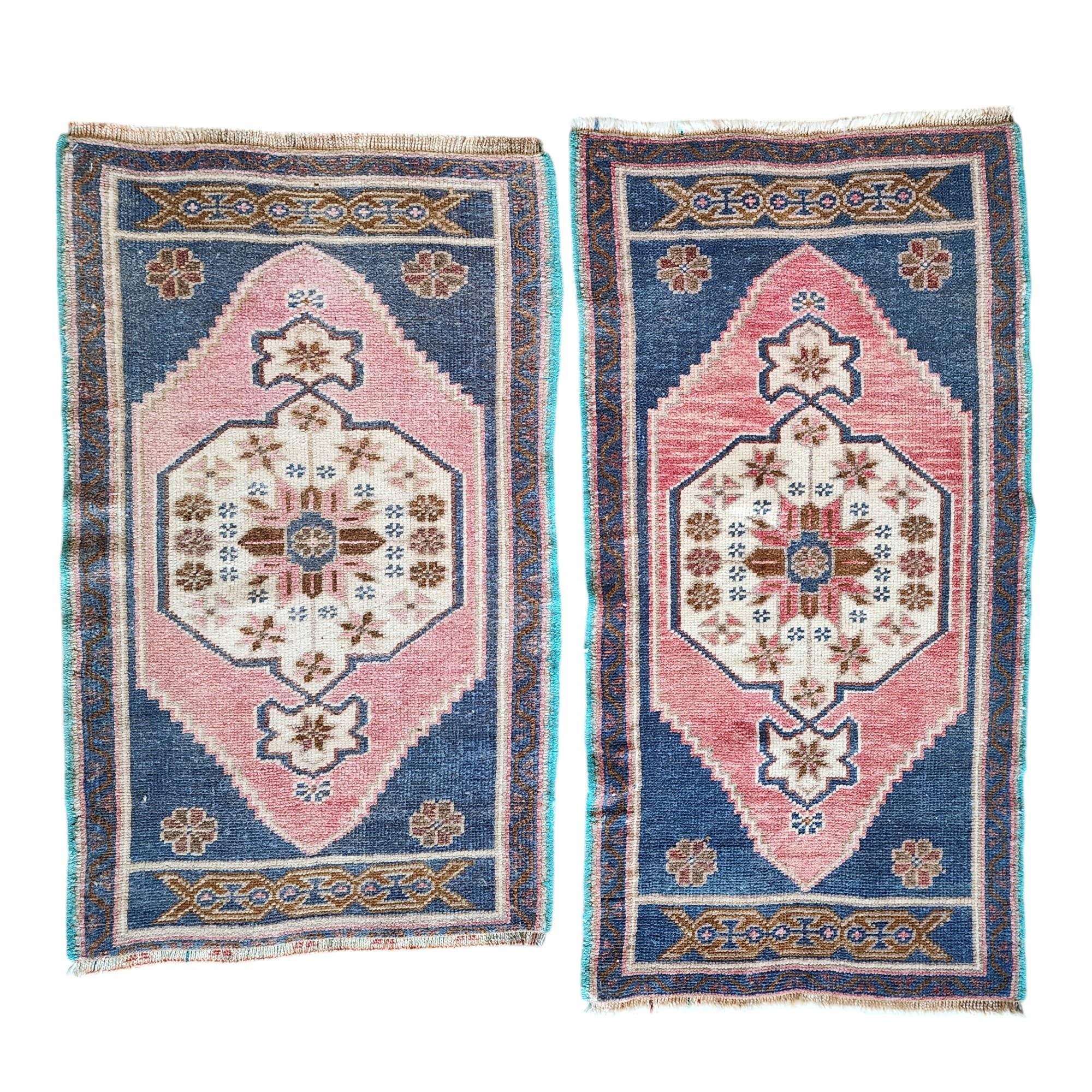 Vintage Turkish Yastik Rugs Set of 2 | 22'' x 36''
