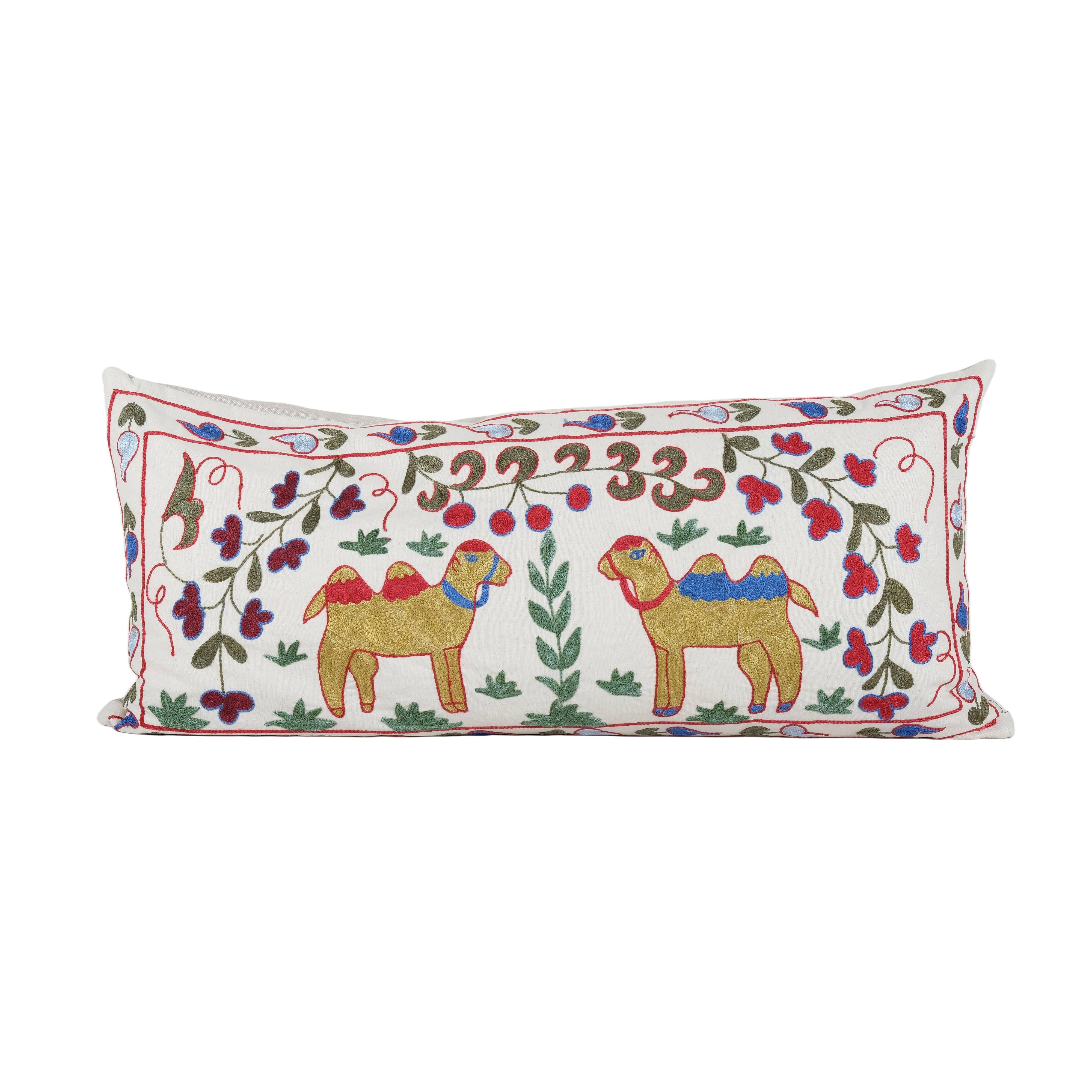 Camel Suzani Bedding Pillow Cover | 18'' x 38''