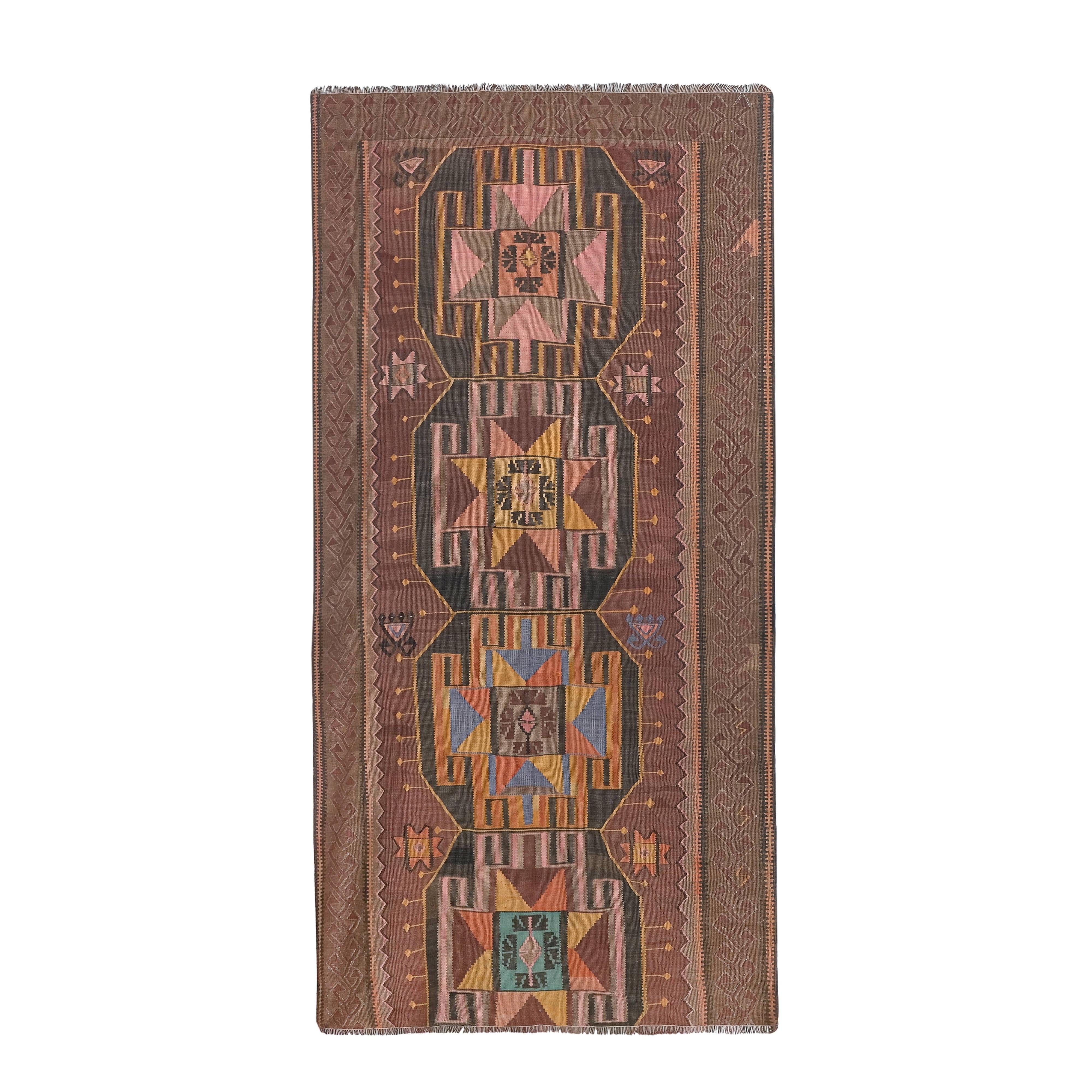 Vintage Kars Kilim Rug 4'4'' x 8'7''
