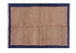 Vintage Checkered Turkish Tulu Rug 4'4'' x 5'11''