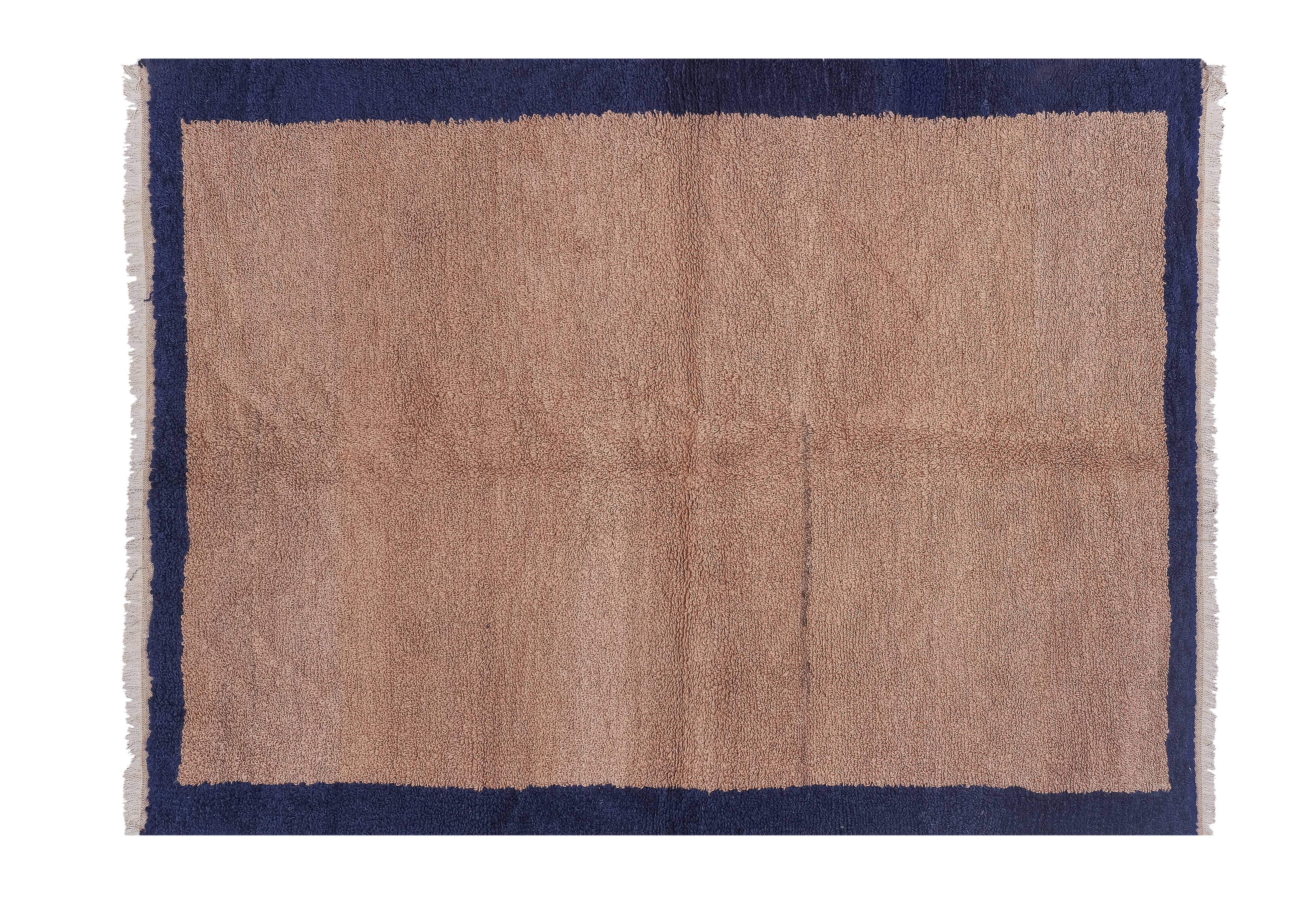 Vintage Checkered Turkish Tulu Rug 4'4'' x 5'11''