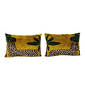 Tiger Silk Ikat Velvet Pillow Cover Set of 2 | 16'' x 24''