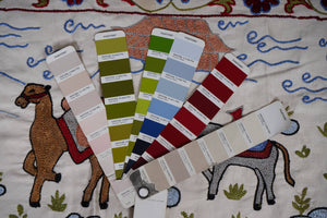 Hand-Embroidered Suzani Table Runner 1'8'' x 6'3''