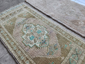 Vintage Turkish Yastik Rugs Set of 2 | 20'' x 39''