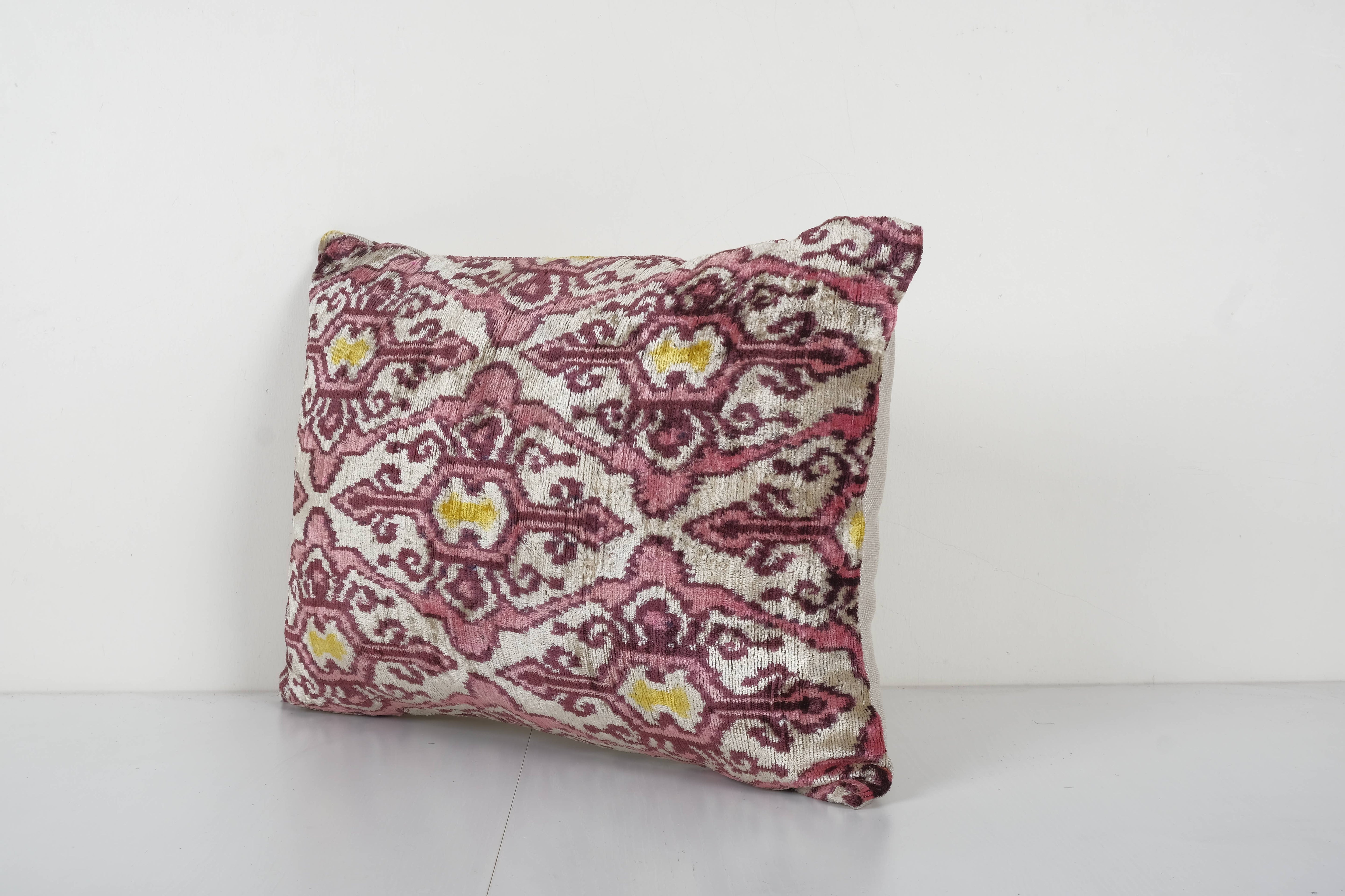 Silk Ikat Velvet Pillow Cover | 16'' x 22''