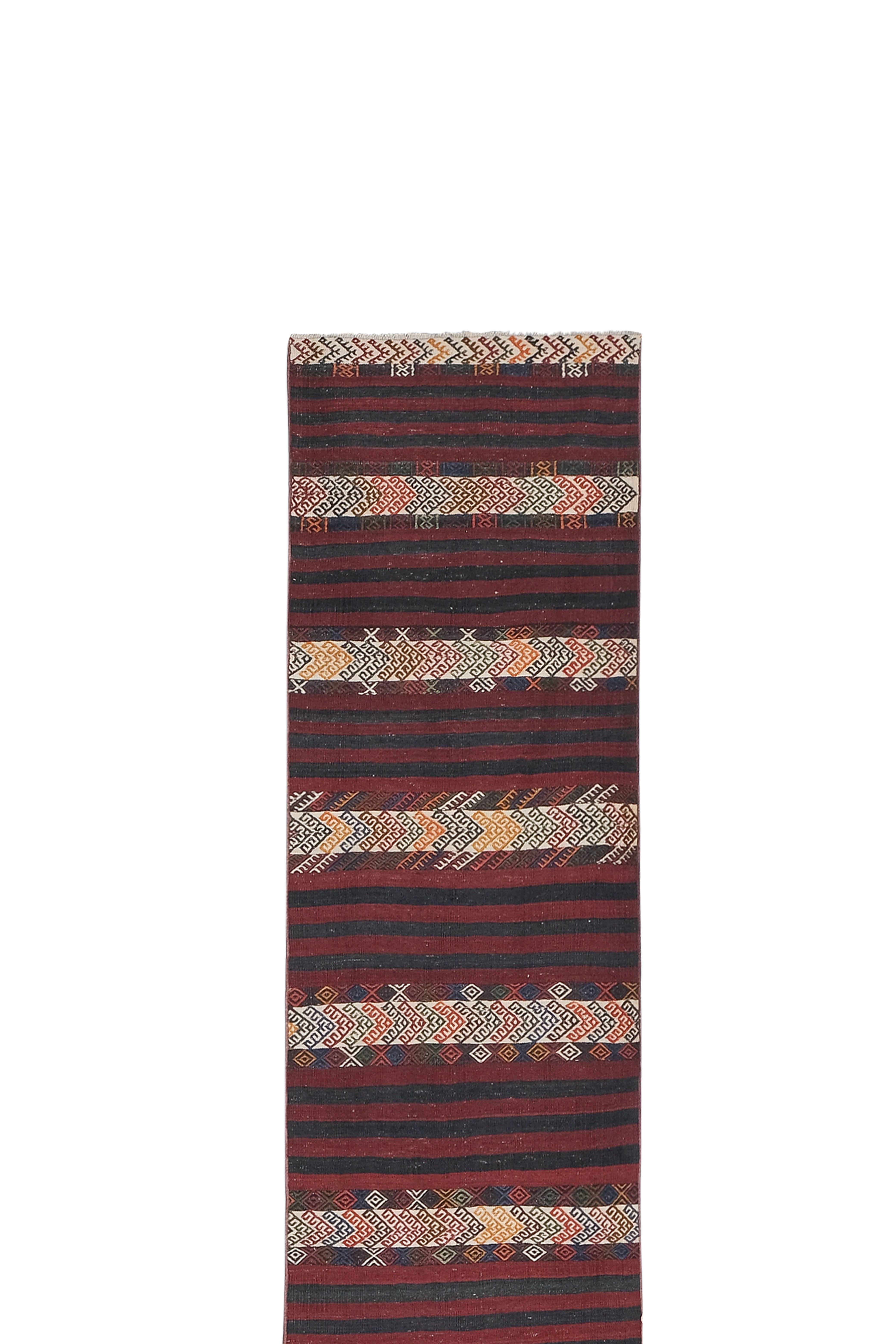 Vintage Turkish Kilim Runner 2'5'' x 20'8''