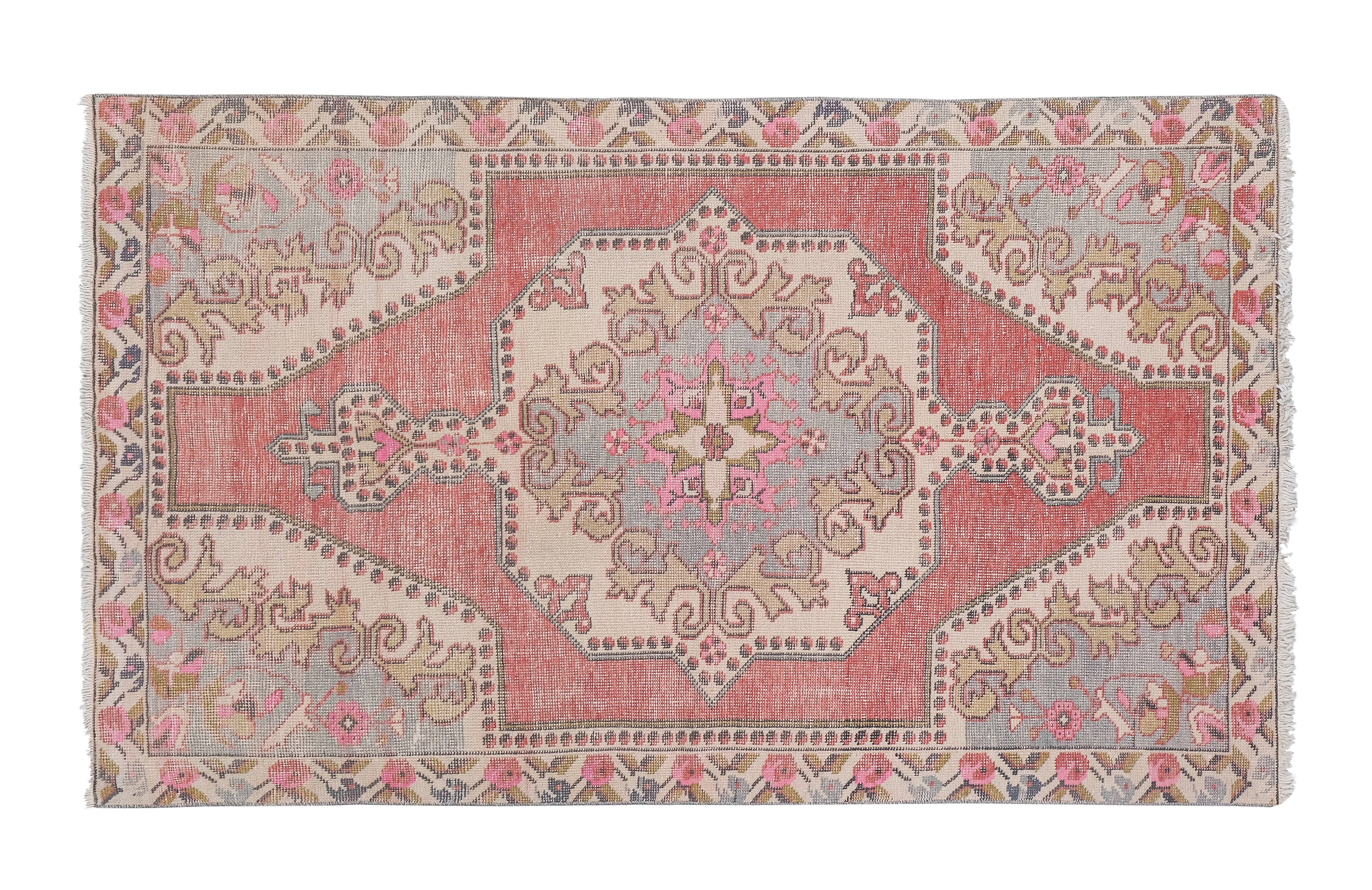 Vintage Turkish Rug 4'3'' x 7'