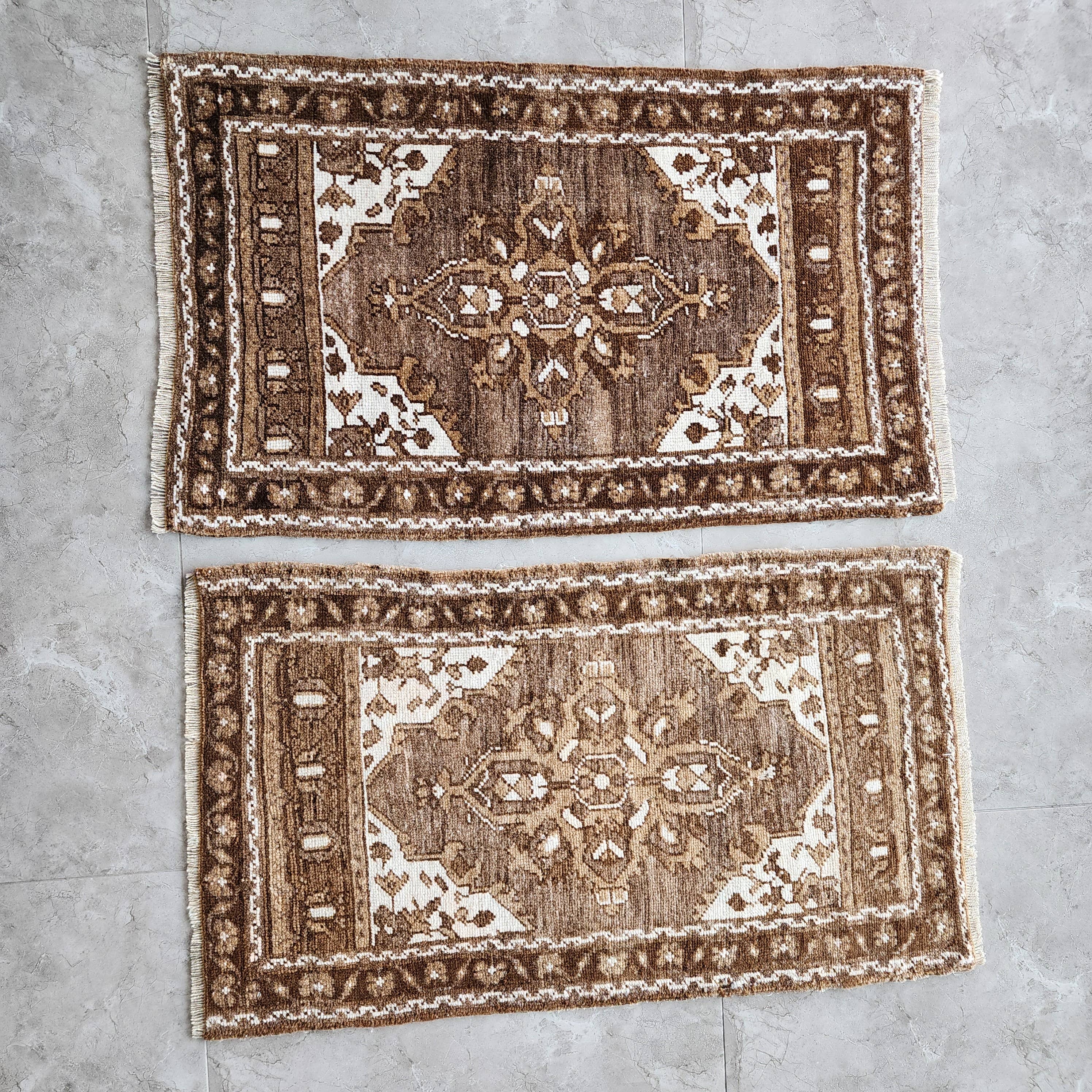 Vintage Turkish Yastik Rugs Set of 2 | 21'' x 34''
