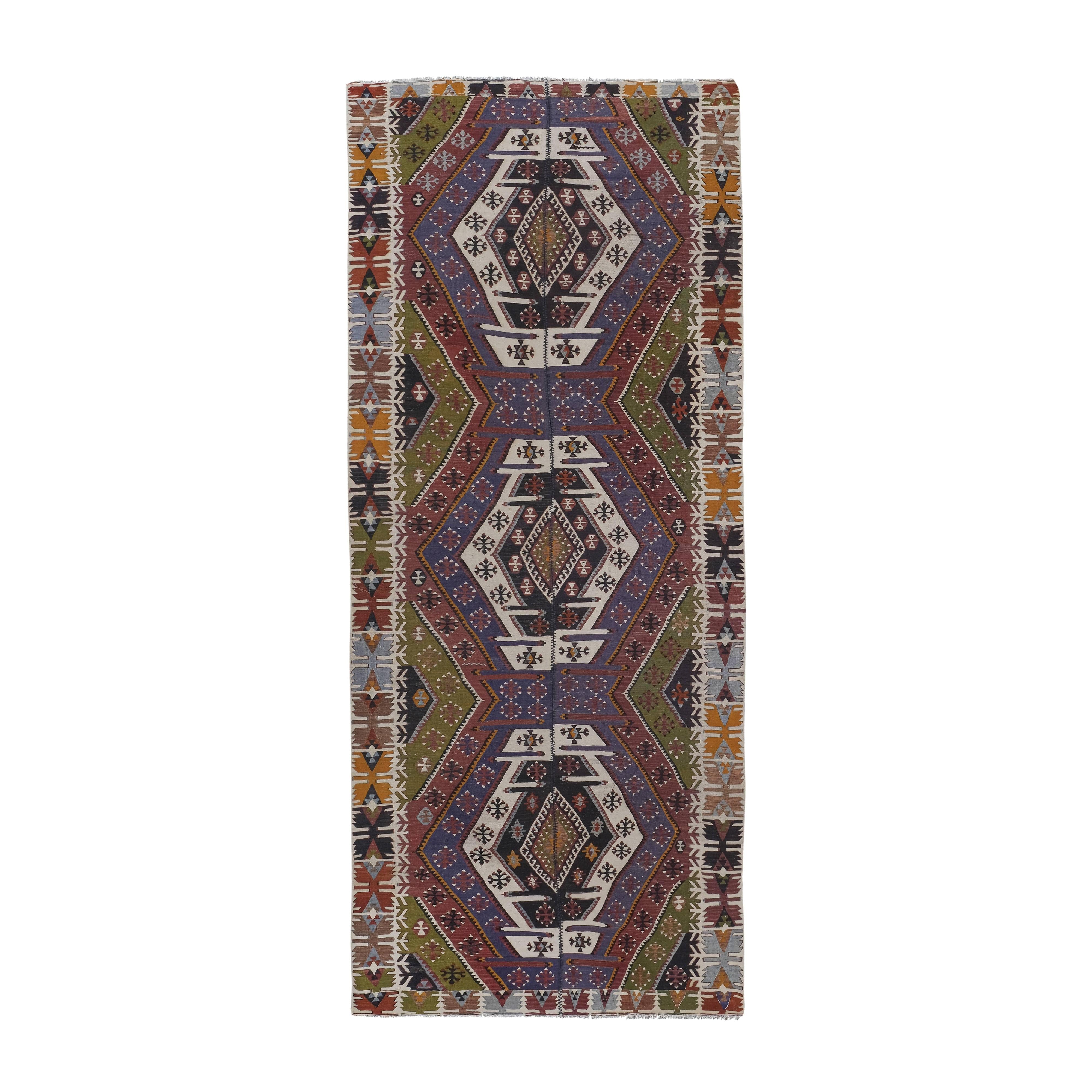 Vintage Turkish Anatolian Kilim Rug 4'11'' x 11'11''