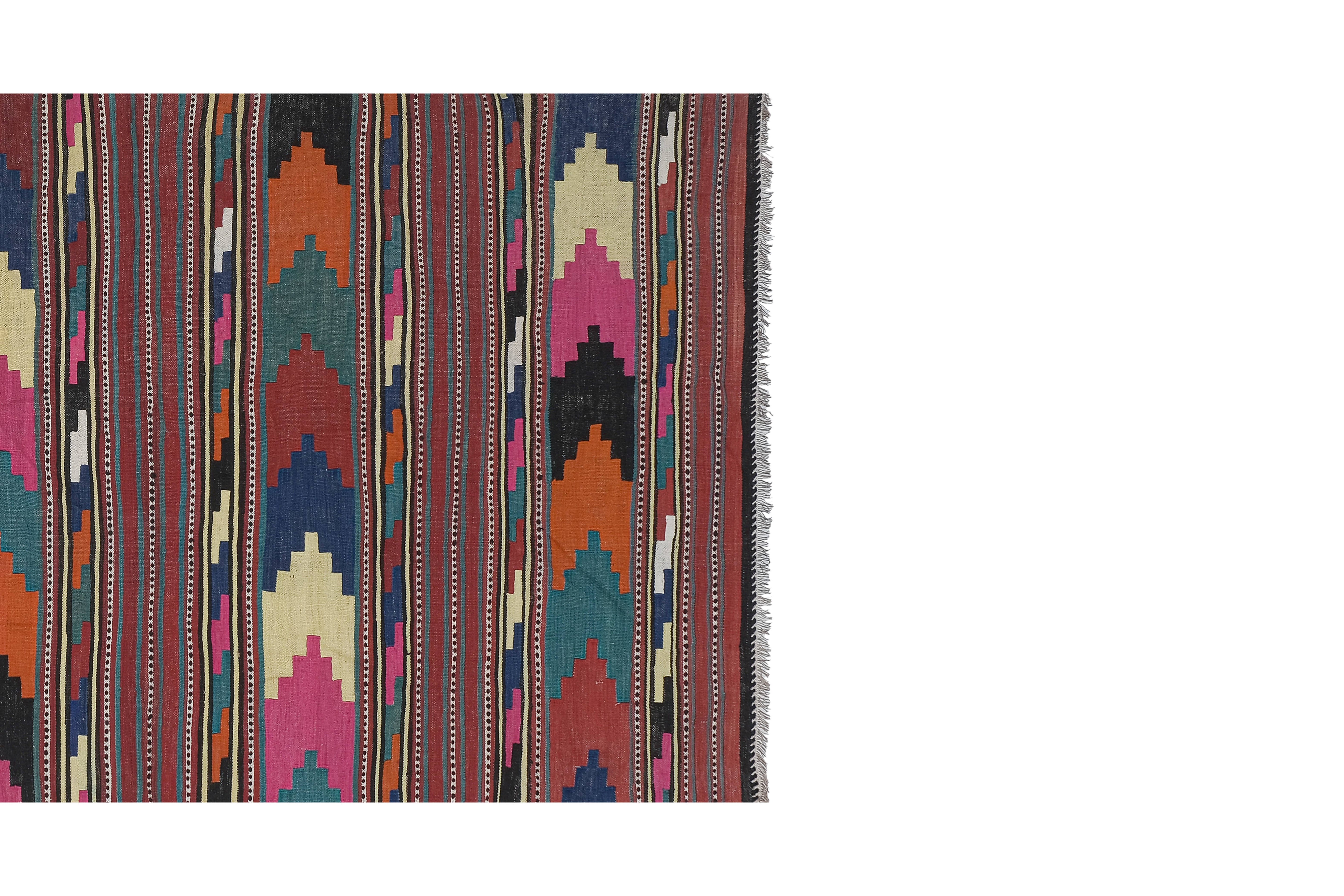Vintage Turkish Kilim Rug 5'1'' x 11'11''