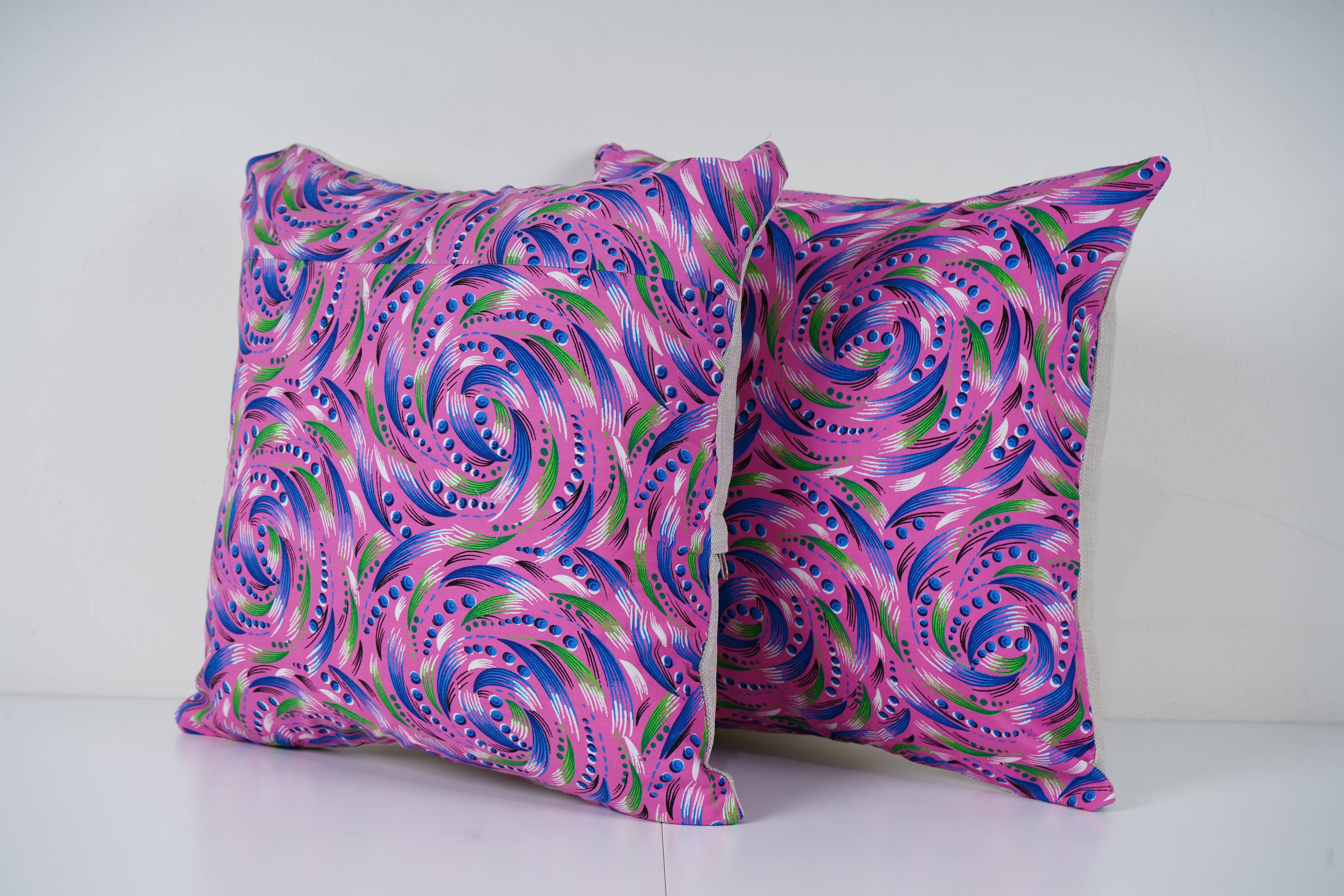 Uzbek Roller Printed Pillow Cover Set of 2 | 16'' x 16''