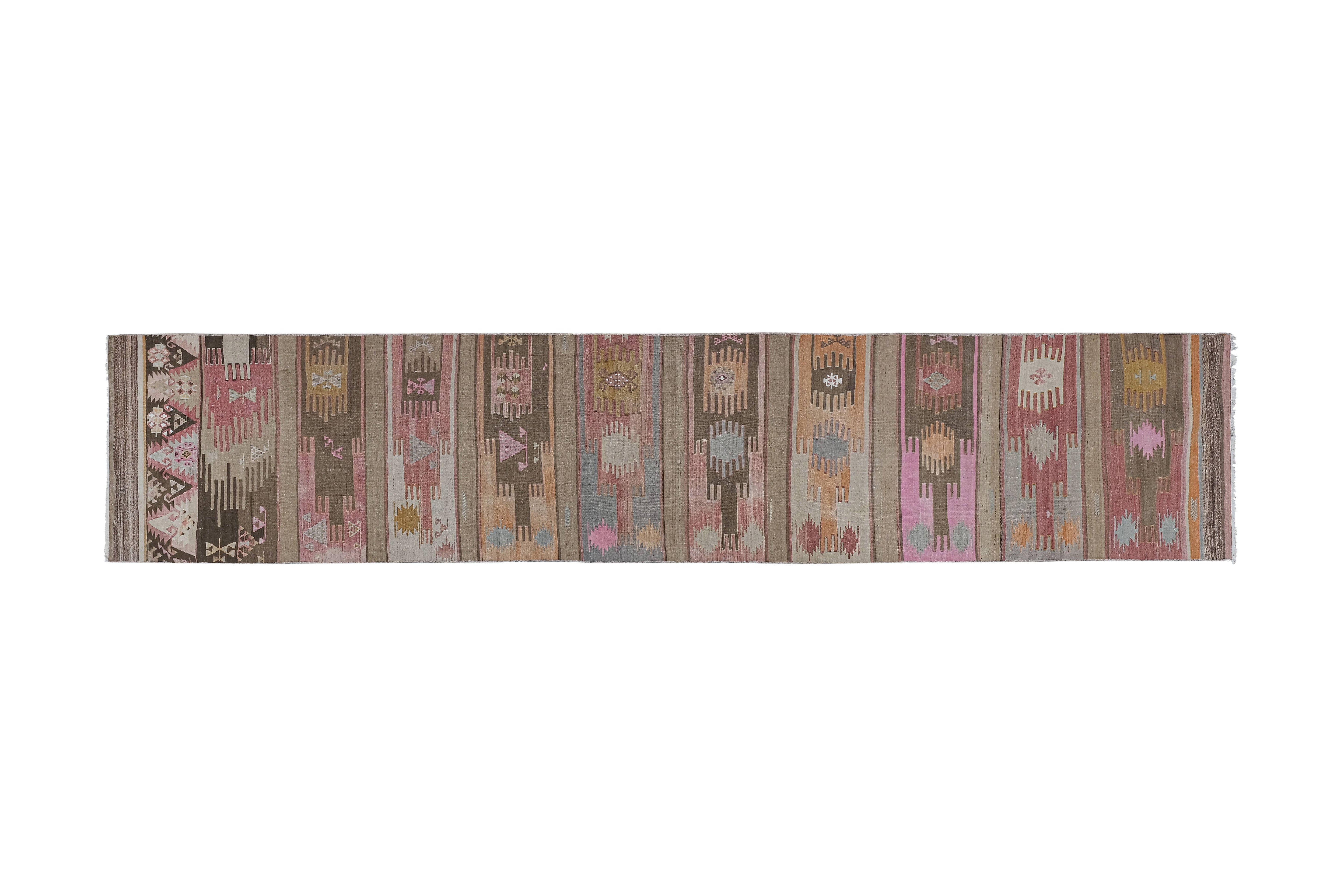 Vintage Sivas Kilim Runner 2'8'' x 12'6''