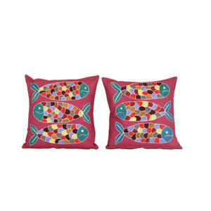 Silk Suzani Pillow Cover Set of 2 | 17'' x 17''