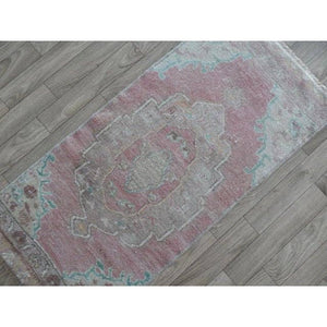 Vintage Oushak Rug 17'' x 37''