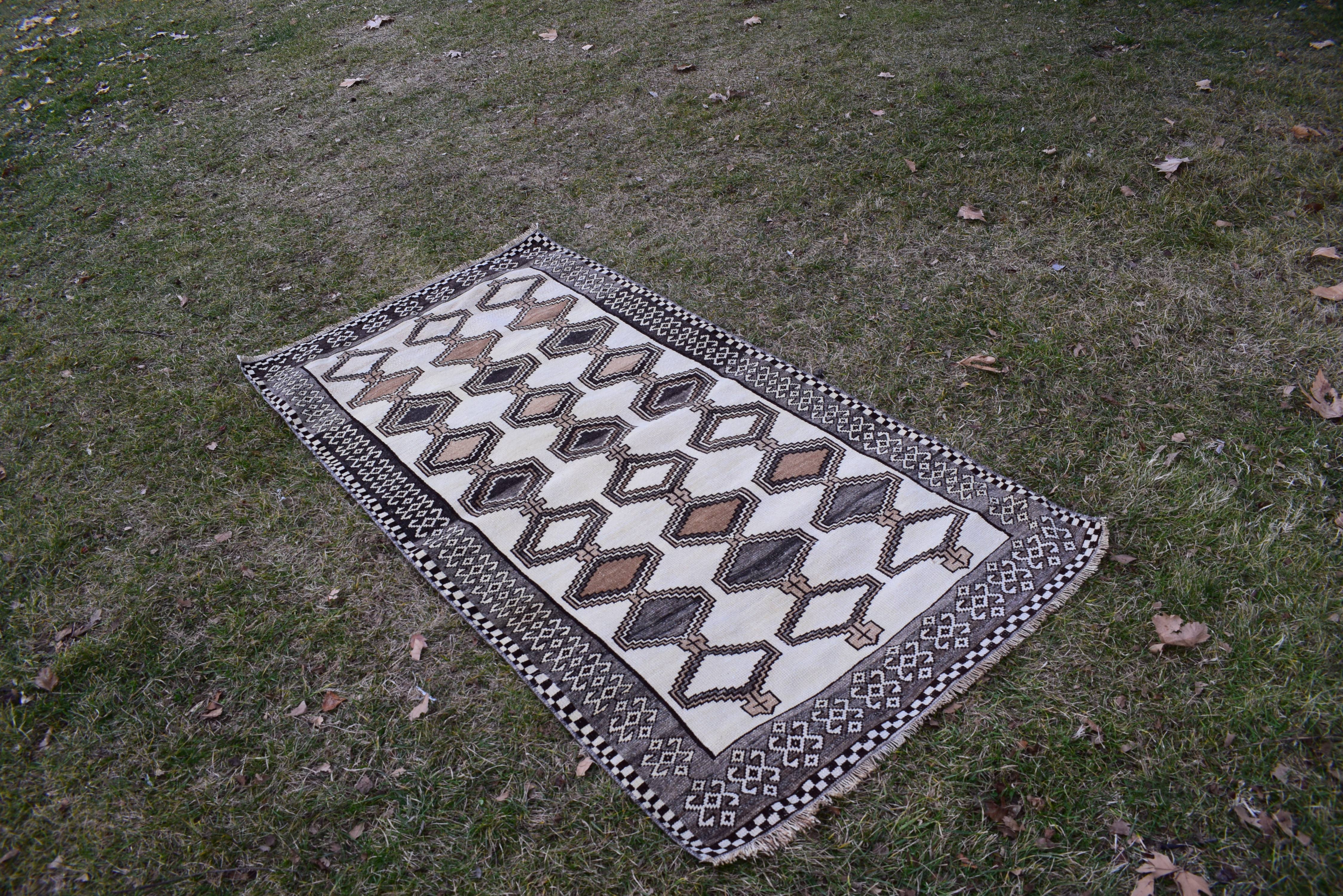 Vintage Turkish Anatolian Oushak Rug 3'4'' x 6'6''