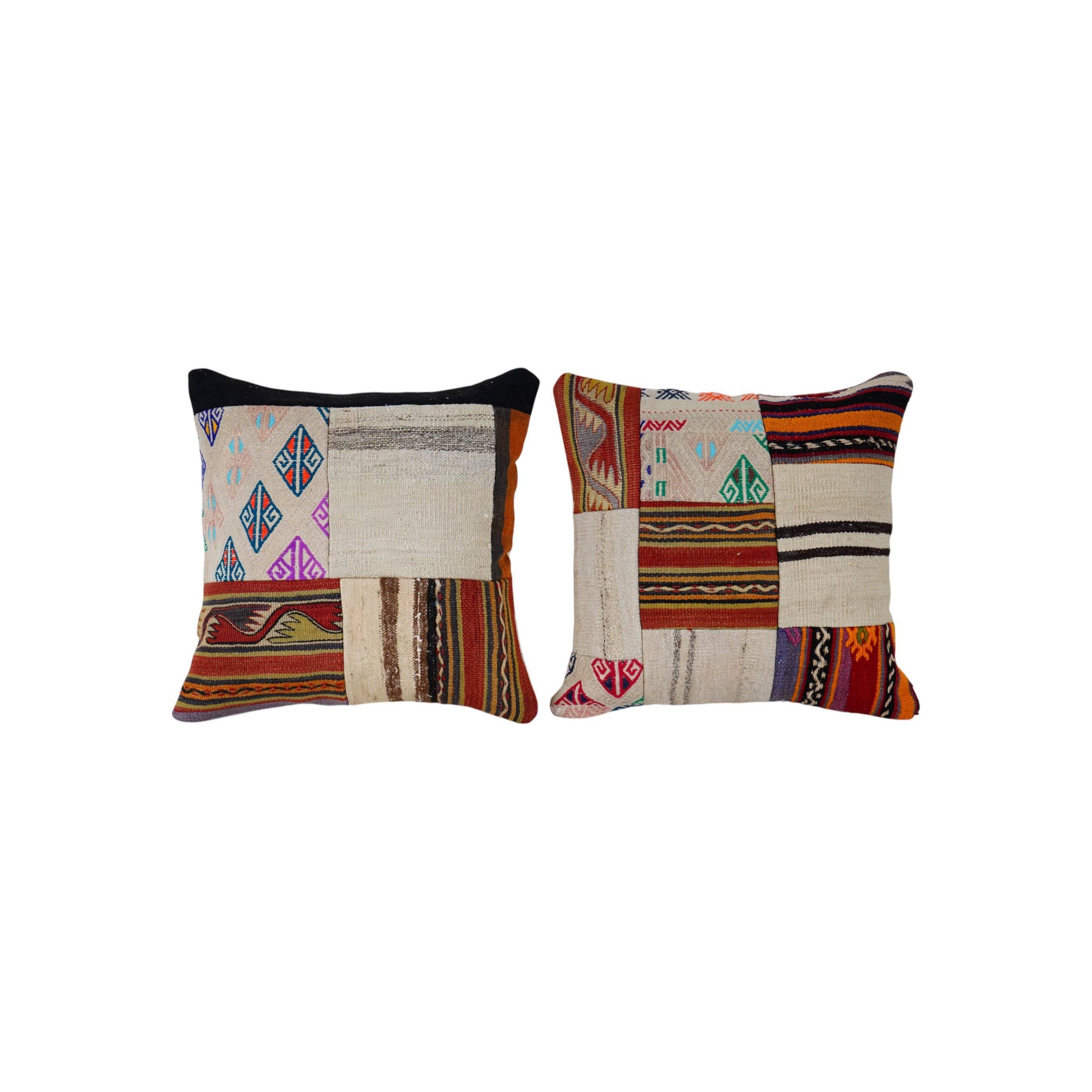 Kilim Patchwork Pillow Cover Set of 2 | 20'' x 20''