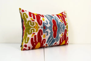 Silk Ikat Velvet Pillow Cover | 16'' x 24''