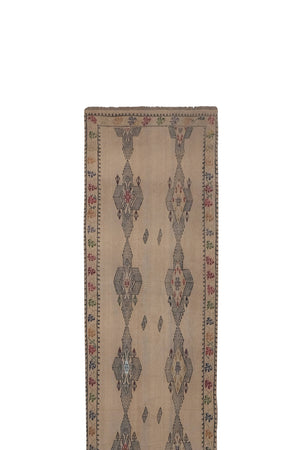 Vintage Turkish Kilim Runner 2'7'' x 13'4''