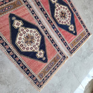 Vintage Oushak Yastik Rugs Set of 2 | 22'' x 41''