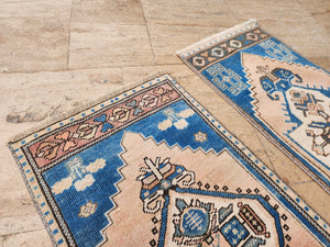 Vintage Turkish Yastik Rugs Set of 2 | 17'' x 39''