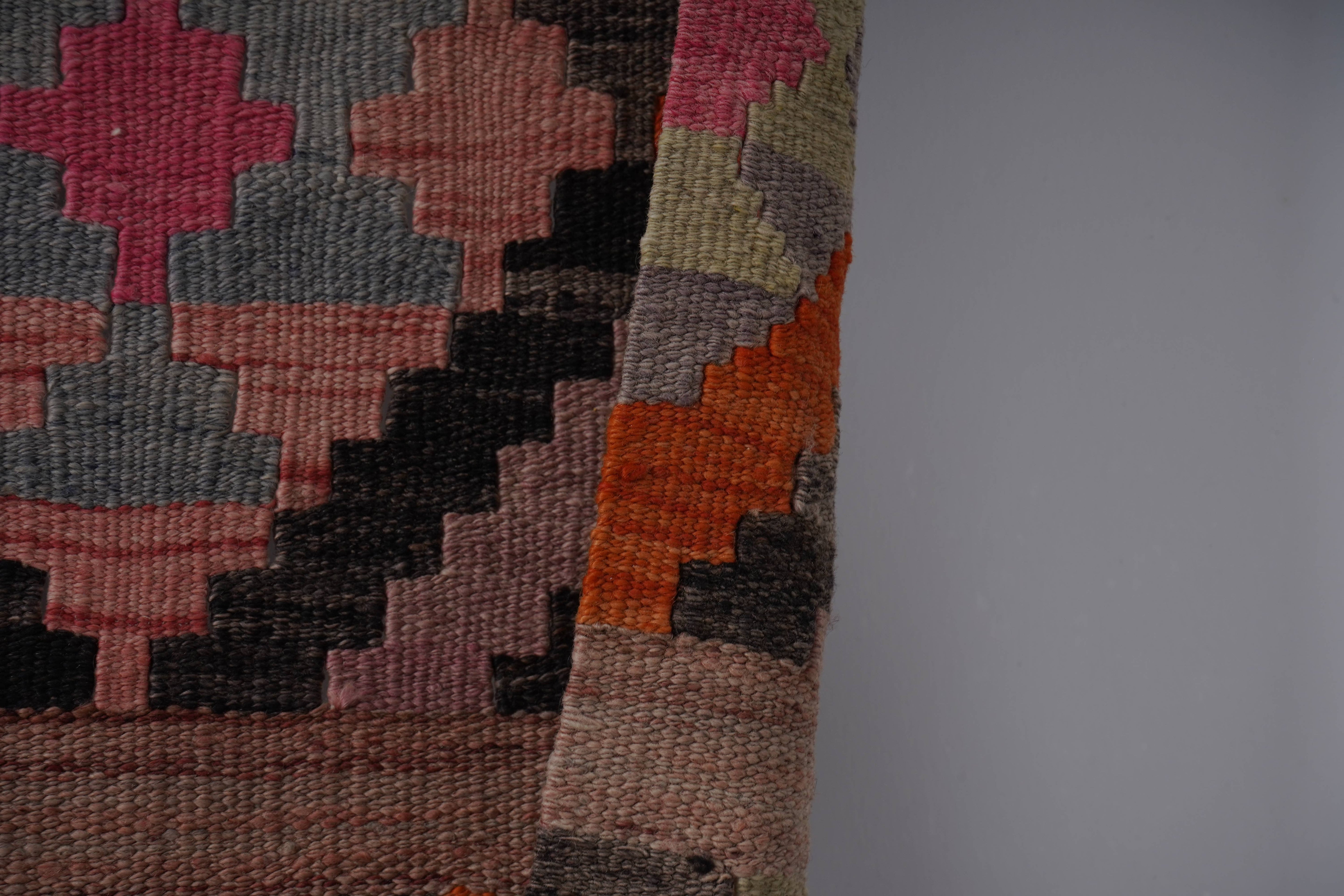 Vintage Turkish Kilim Runner 3'1'' x 13'3''