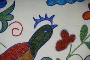 Bird Suzani Bedding Pillow Cover | 16'' x 34''