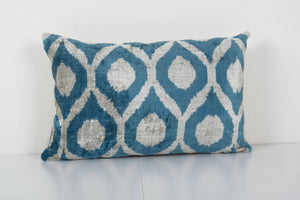 Silk Ikat Velvet Pillow Cover Set of 2 | 16'' x 24''