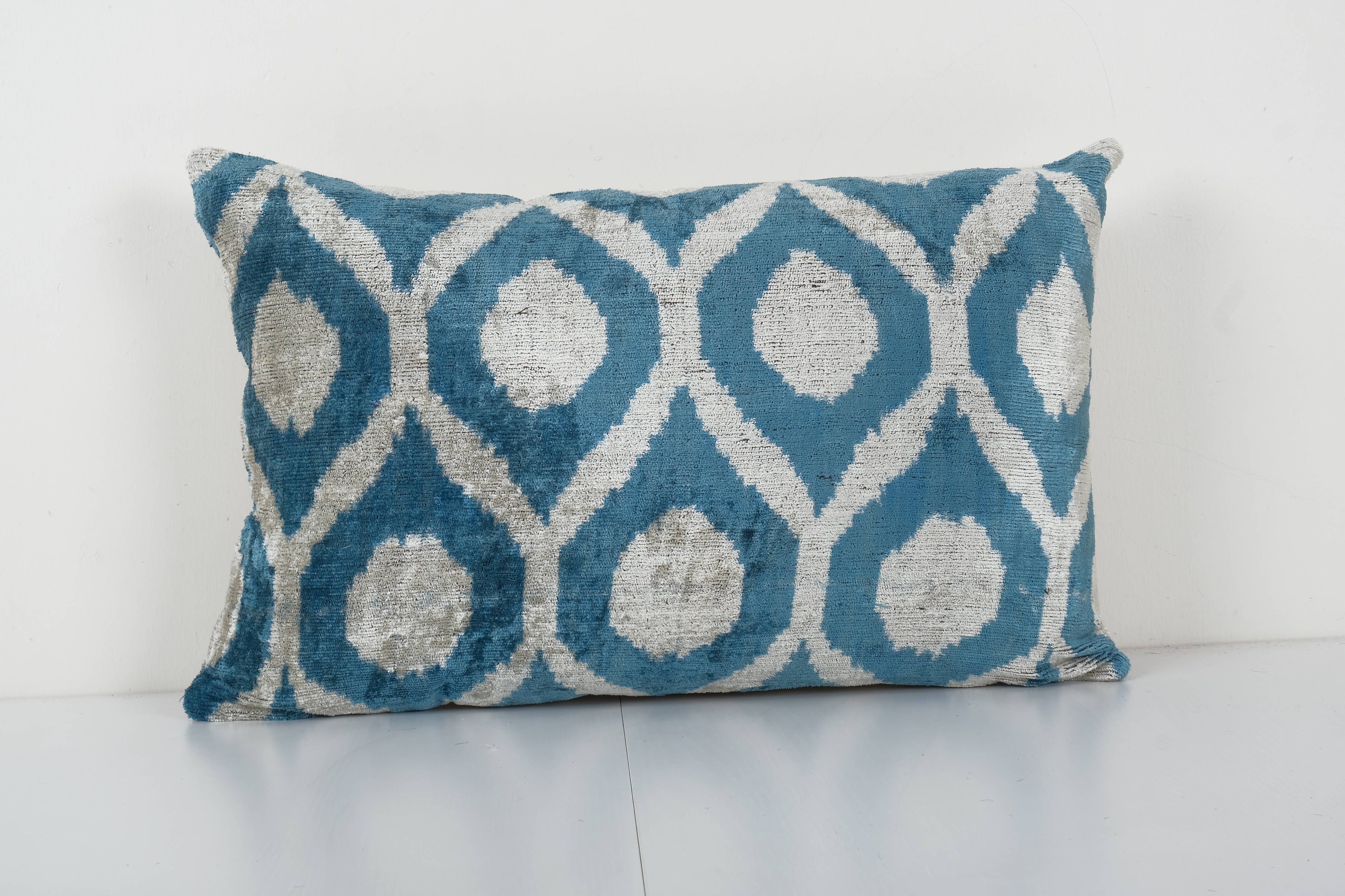 Silk Ikat Velvet Pillow Cover Set of 2 | 16'' x 24''