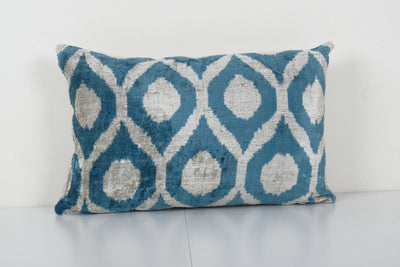 Silk Ikat Velvet Pillow Cover Set of 2 | 16'' x 24''