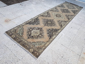 Vintage Turkish Anatolian Oushak Runner 3'6'' x 12'5''