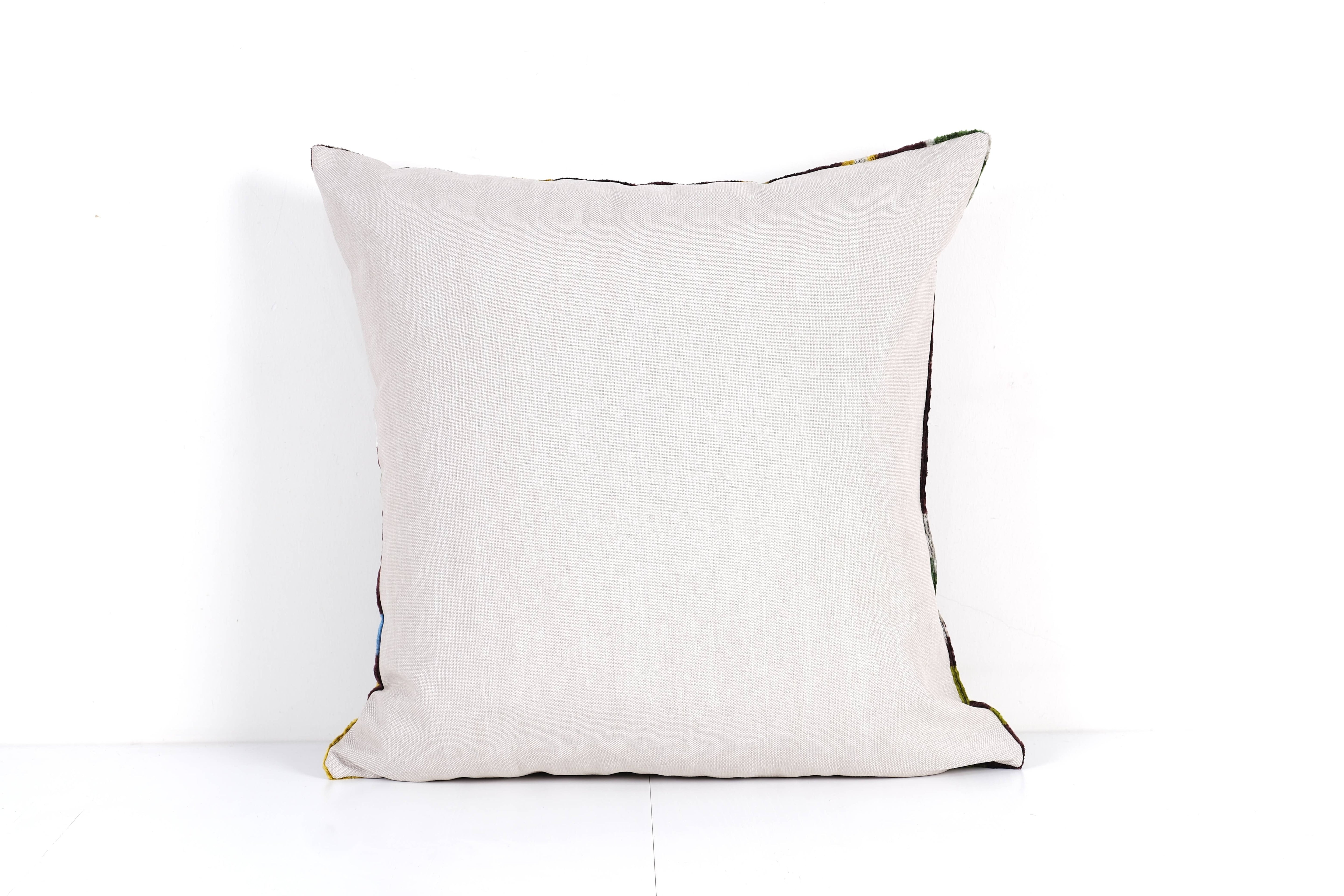 Silk Ikat Velvet Pillow Cover | 24'' x 24''