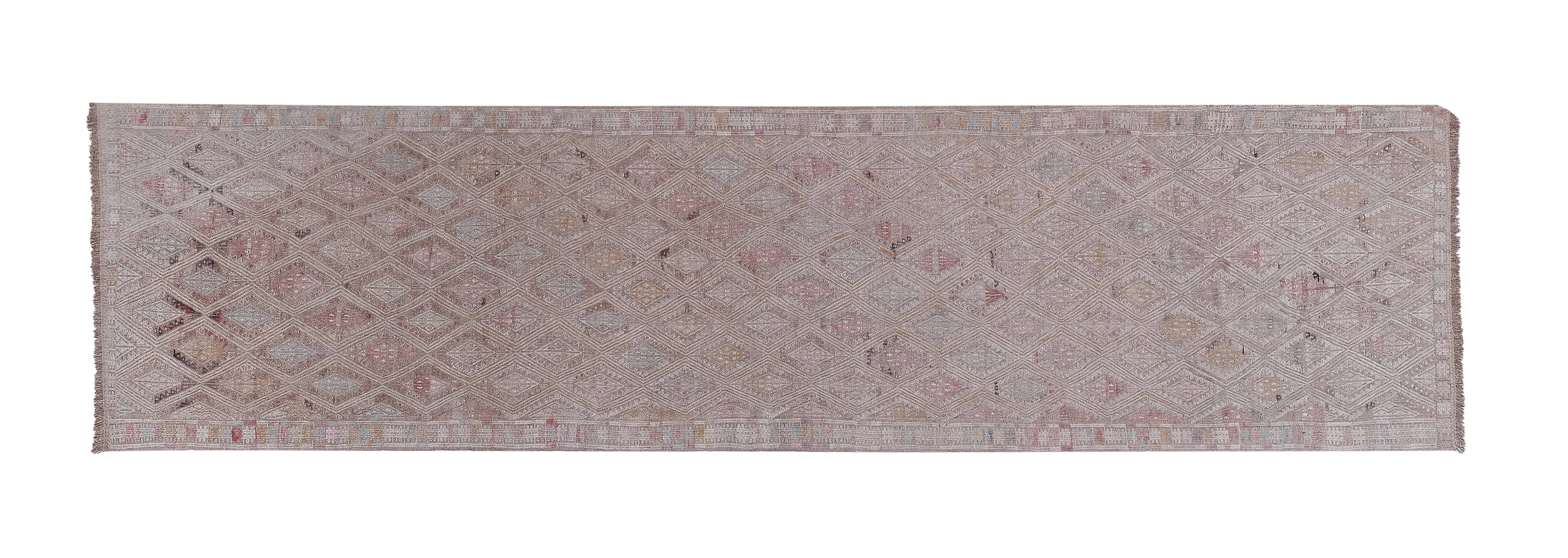 Vintage Turkish Kilim Runner 2'8'' x 10'5''