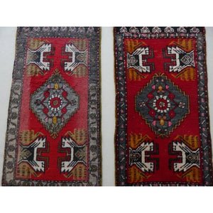 Vintage Turkish Yastik Rugs Set of 2 | 21'' x 41''