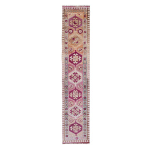 Vintage Turkish Runner Rug 2'7'' x 13'2''