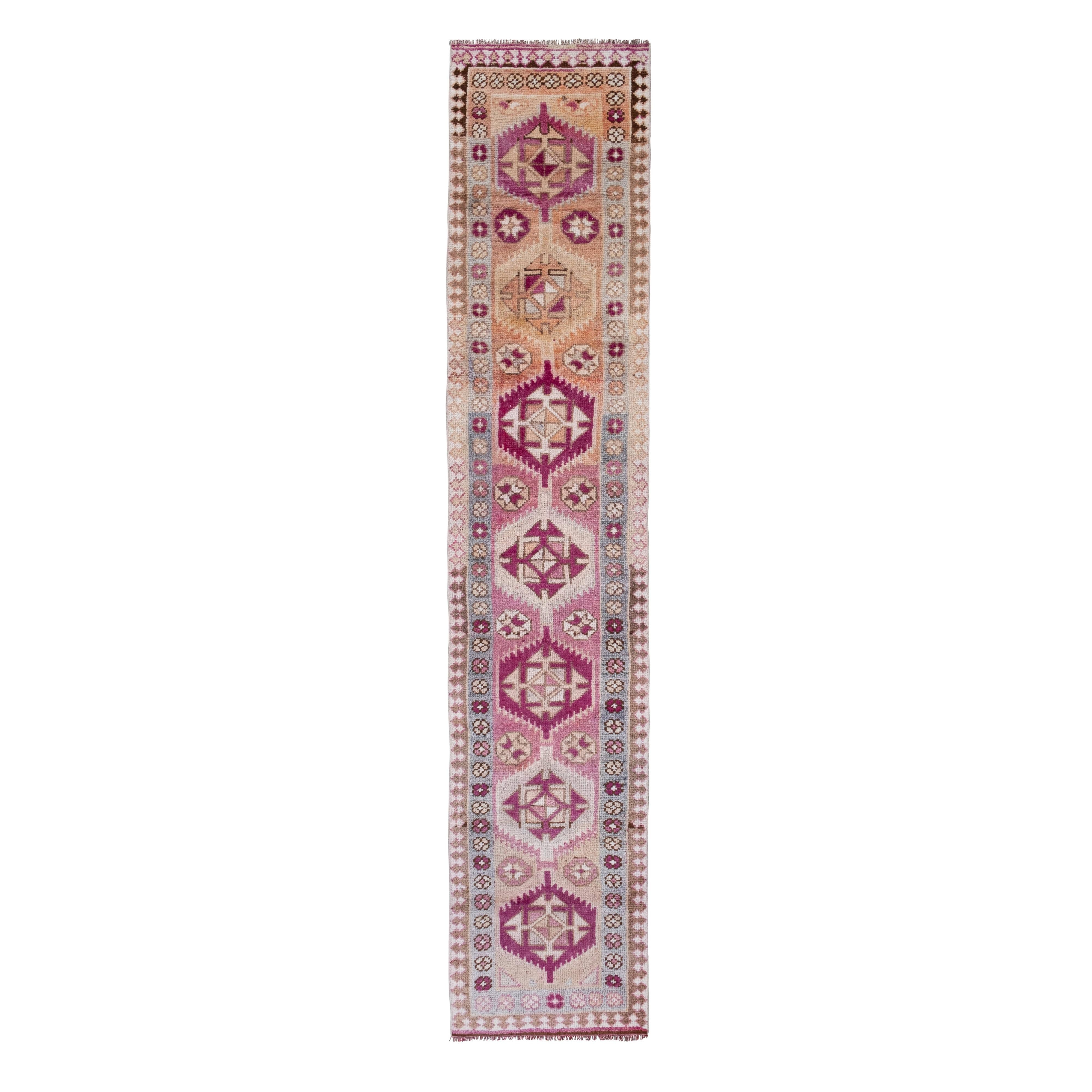 Vintage Turkish Runner Rug 2'7'' x 13'2''