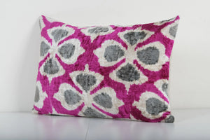 Silk Ikat Velvet Pillow Cover | 15'' x 23''