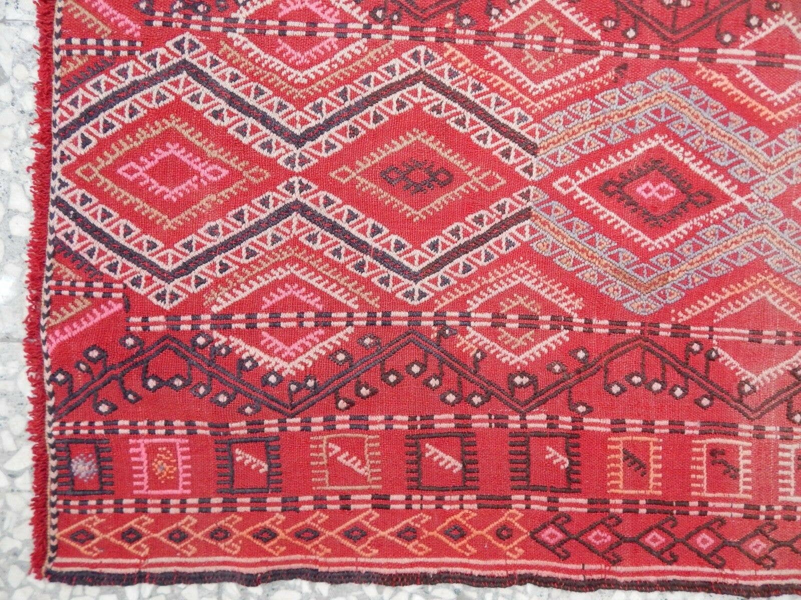 Vintage Turkish Konya Kilim Runner 3'10'' x 11'7''