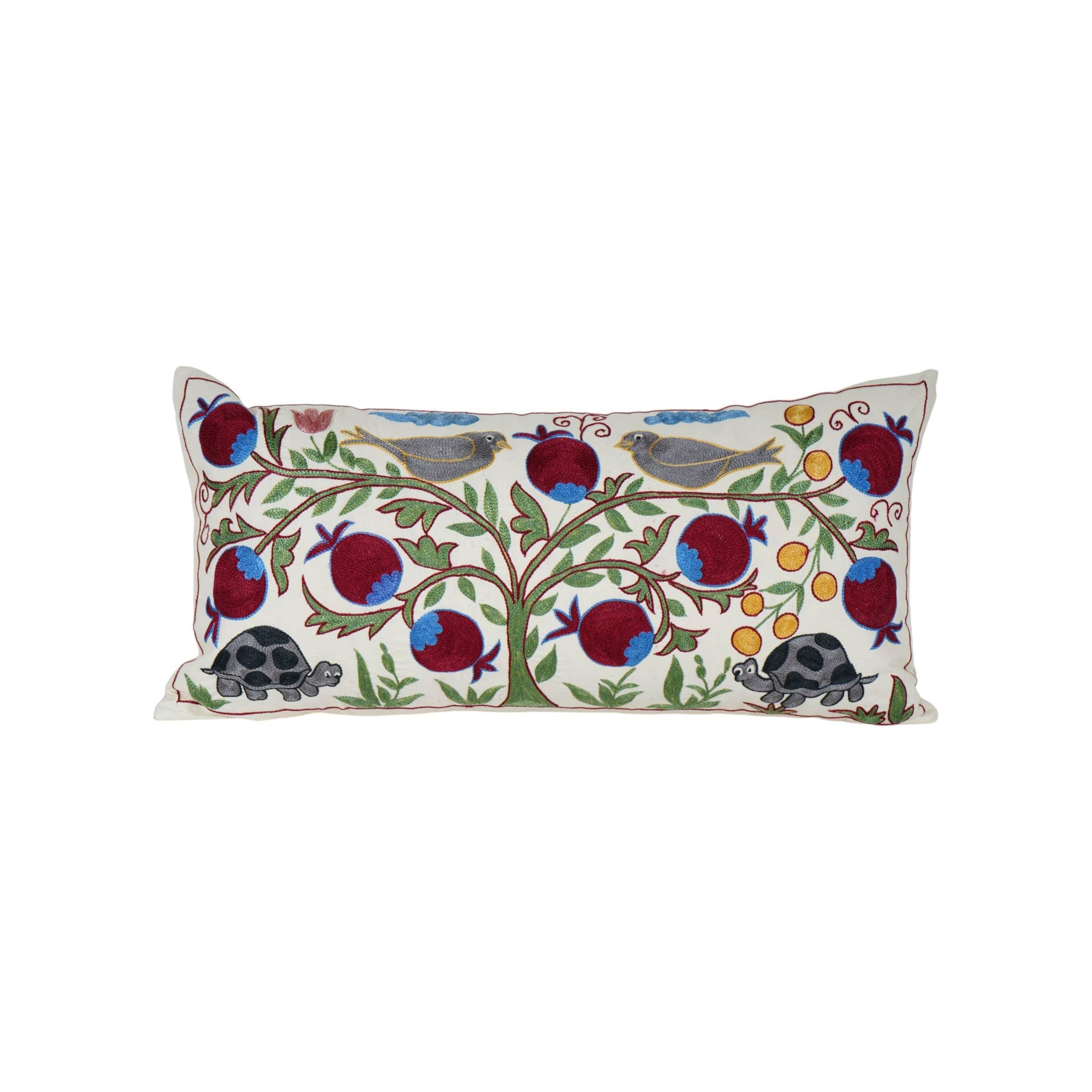 Bird Suzani Bedding Pillow Cover | 17'' x 33''