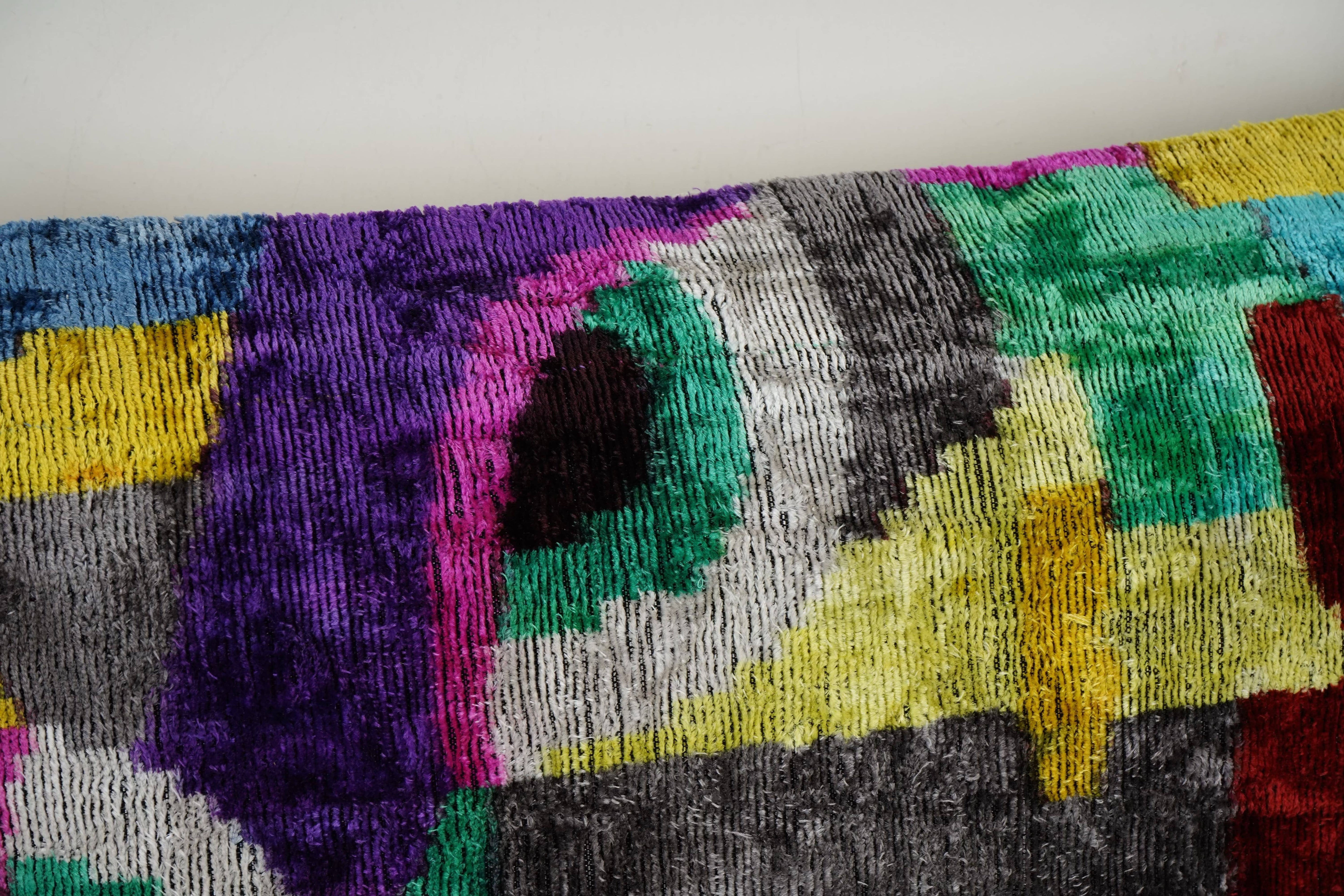 Silk Ikat Velvet Pillow Cover Set of 2 | 16'' x 24''