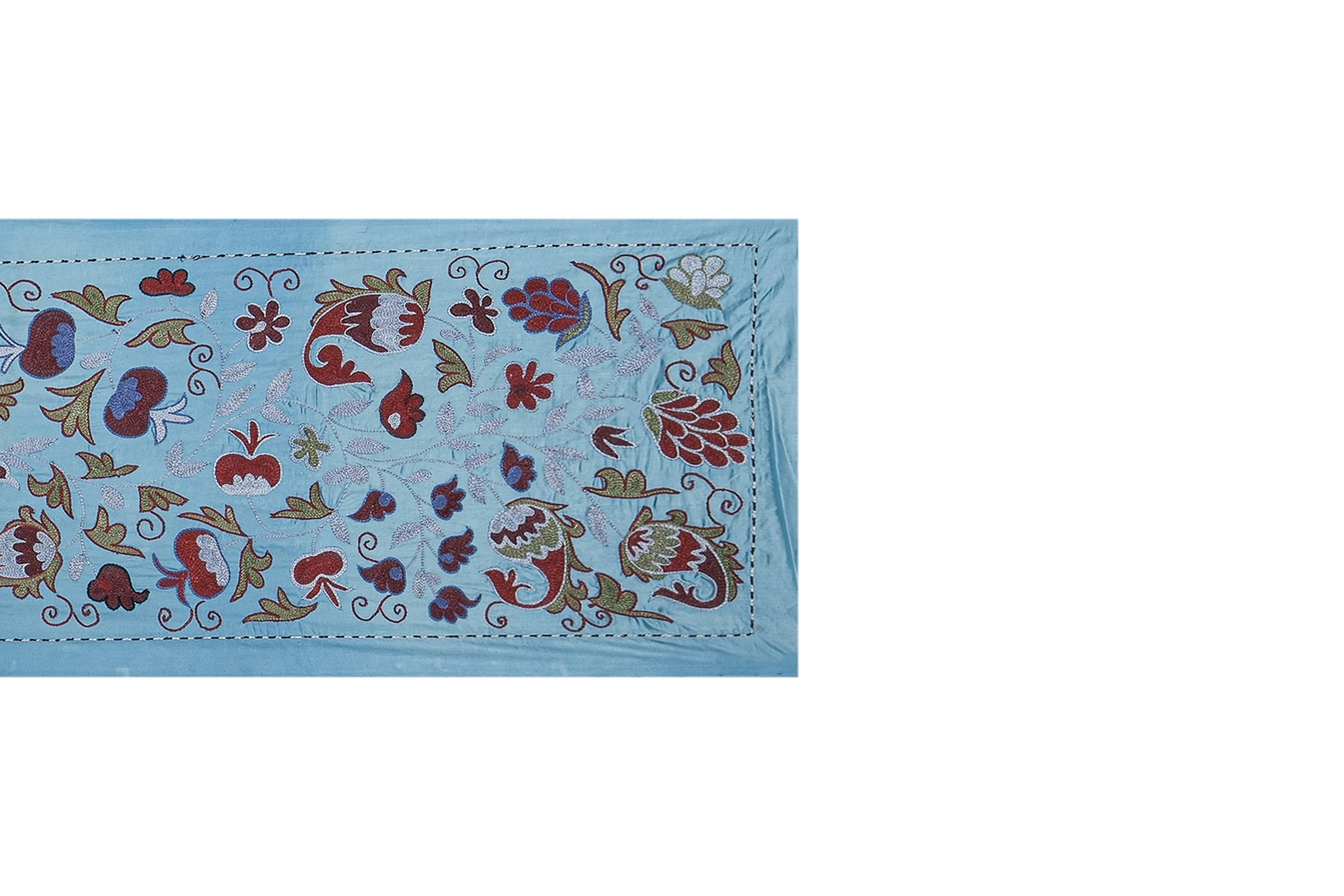 Hand-Embroidered Suzani Wall Hanging & Bedspread 1'9'' x 6'3''