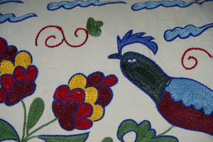 Peacock Suzani Bedding Pillow Cover | 16'' x 34''