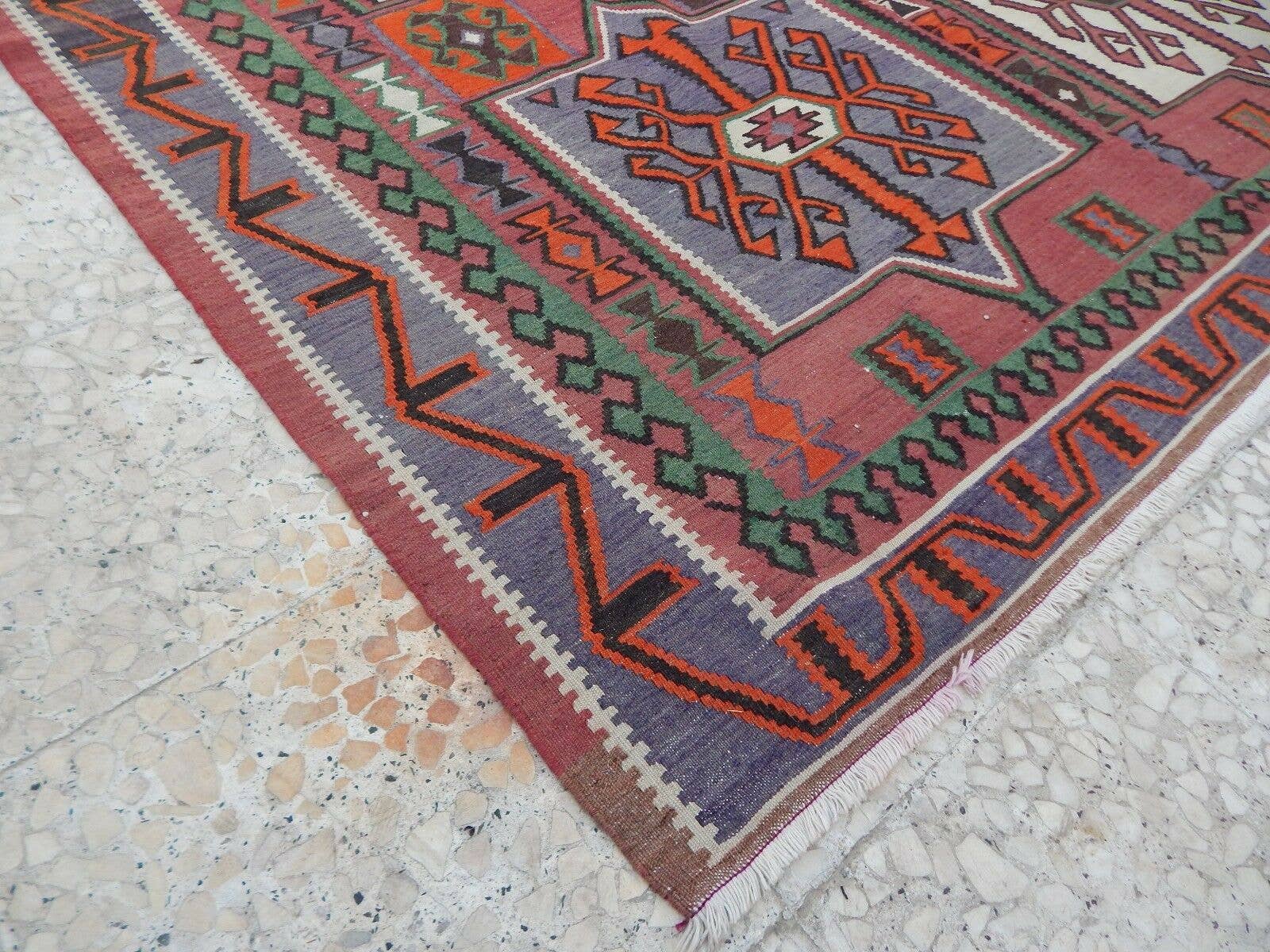 Vintage Caucasian Kilim Rug 5'9'' x 10'6''