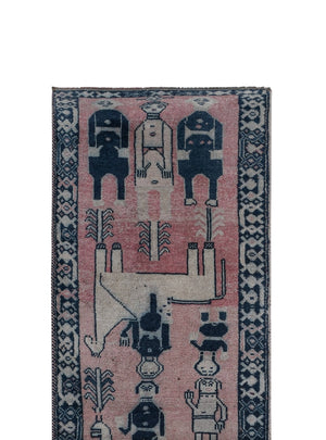 Vintage Turkish Runner Rug 3'4'' x 10'5''