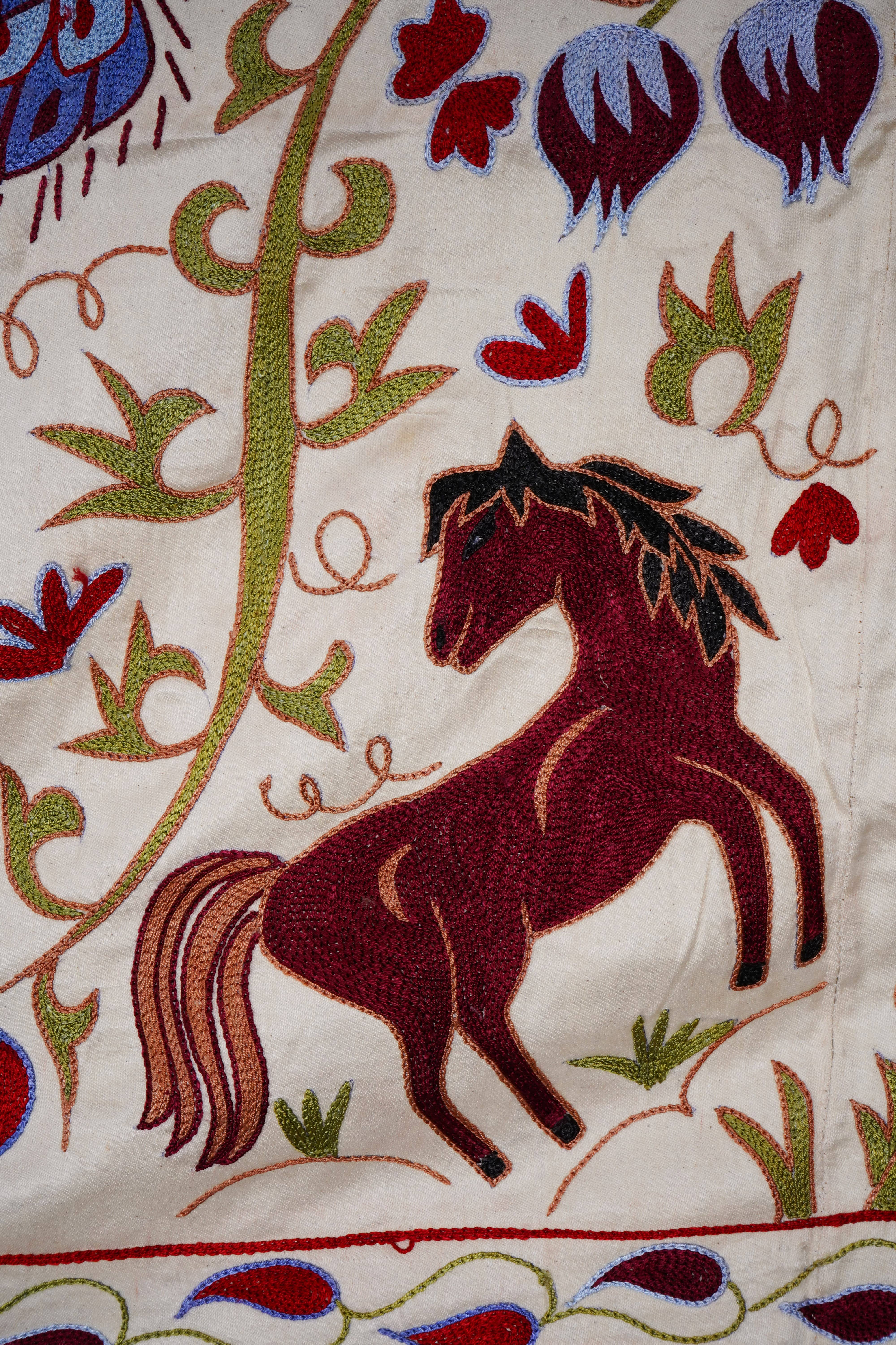 Peacock Suzani Wall Hanging & Bedspread | 3'6'' x 6'