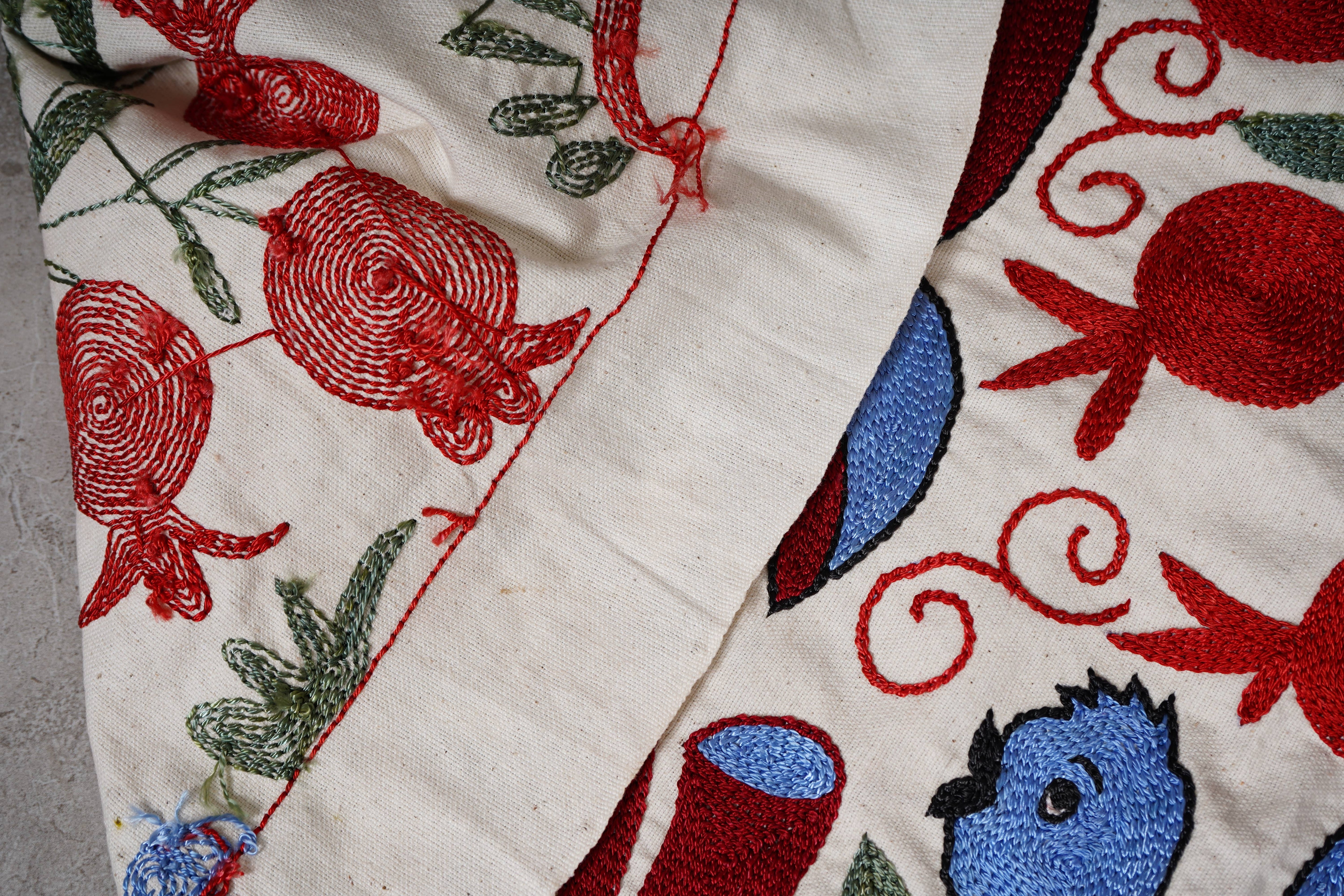 Owl Suzani Table Runner | 18'' x 55''
