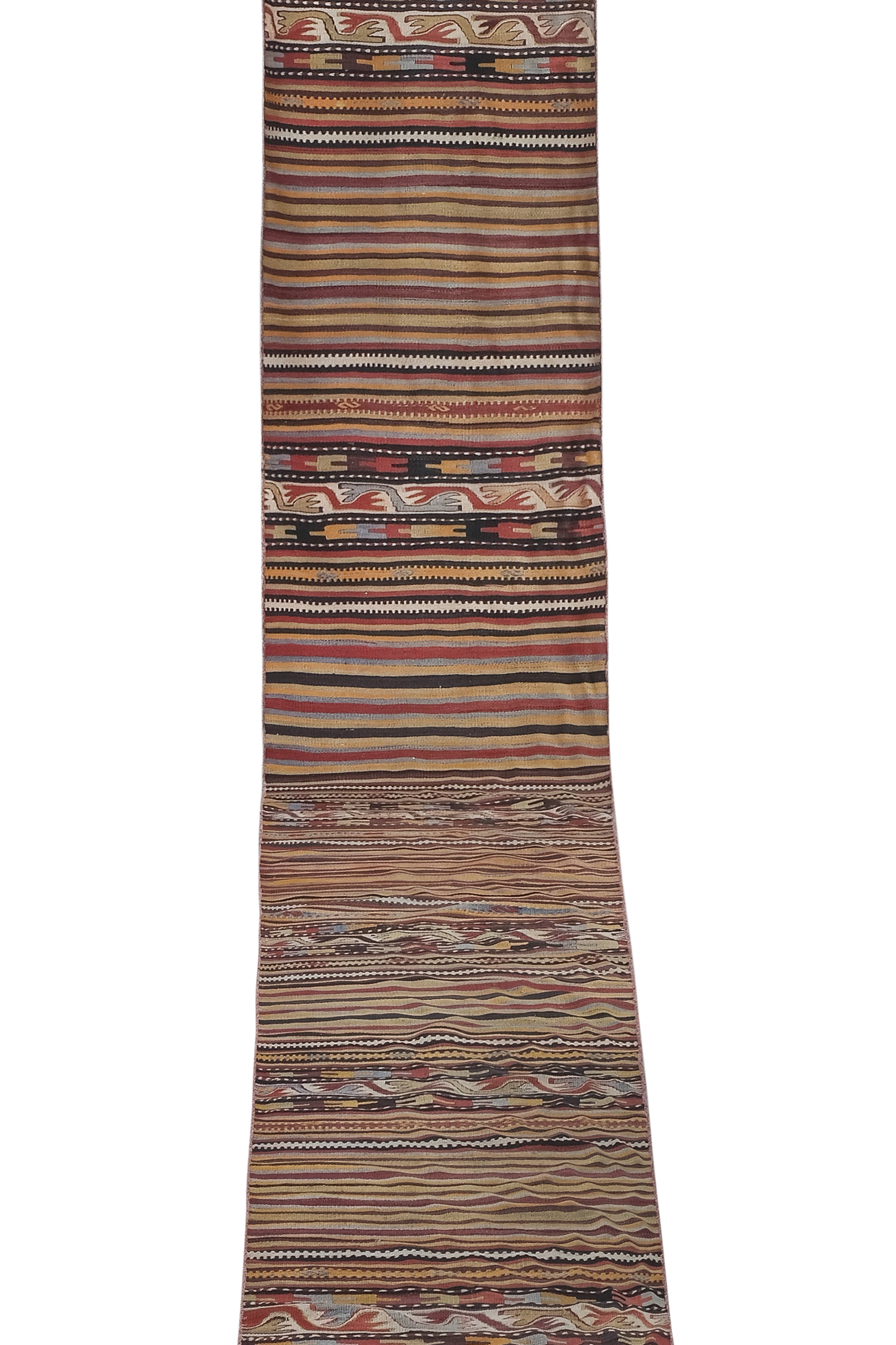 Vintage Turkish Kilim Runner 2'5'' x 25'4''