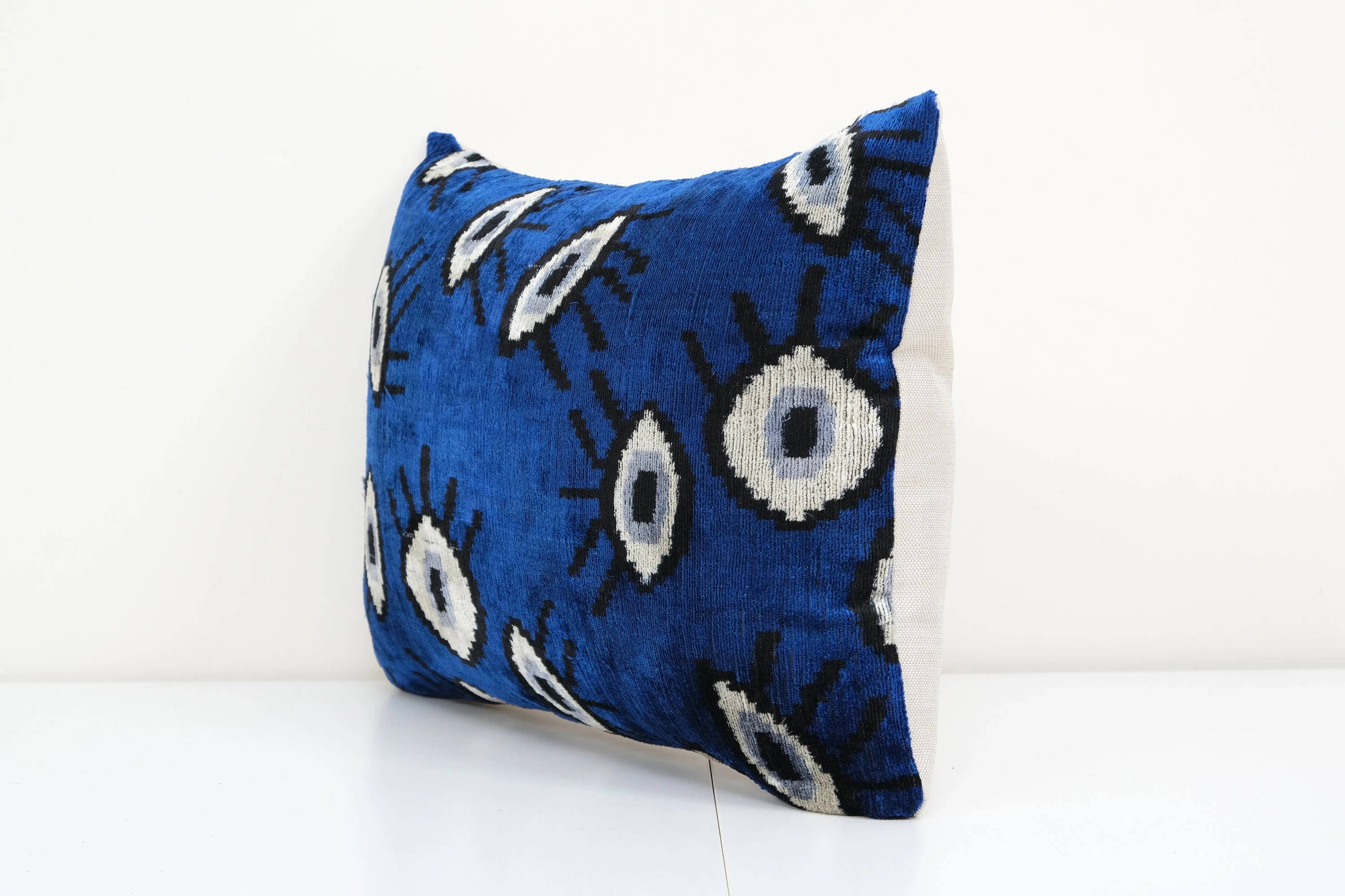 Silk Ikat Velvet Pillow Cover | 16'' x 24''