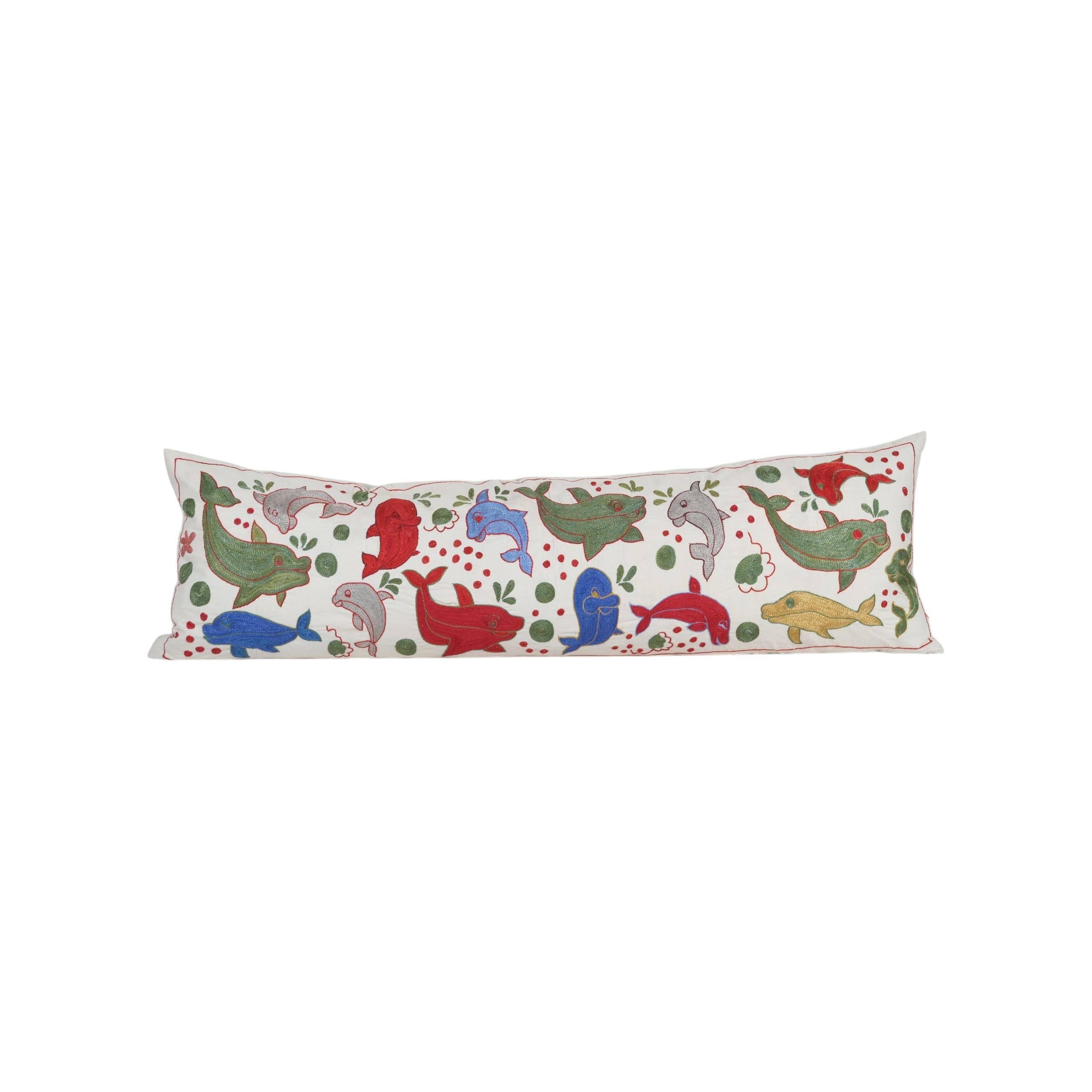 Fish Suzani Bedding Pillow Cover | 18'' x 55''