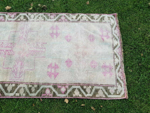 Vintage Herki Runner Rug 3' x 12'6''