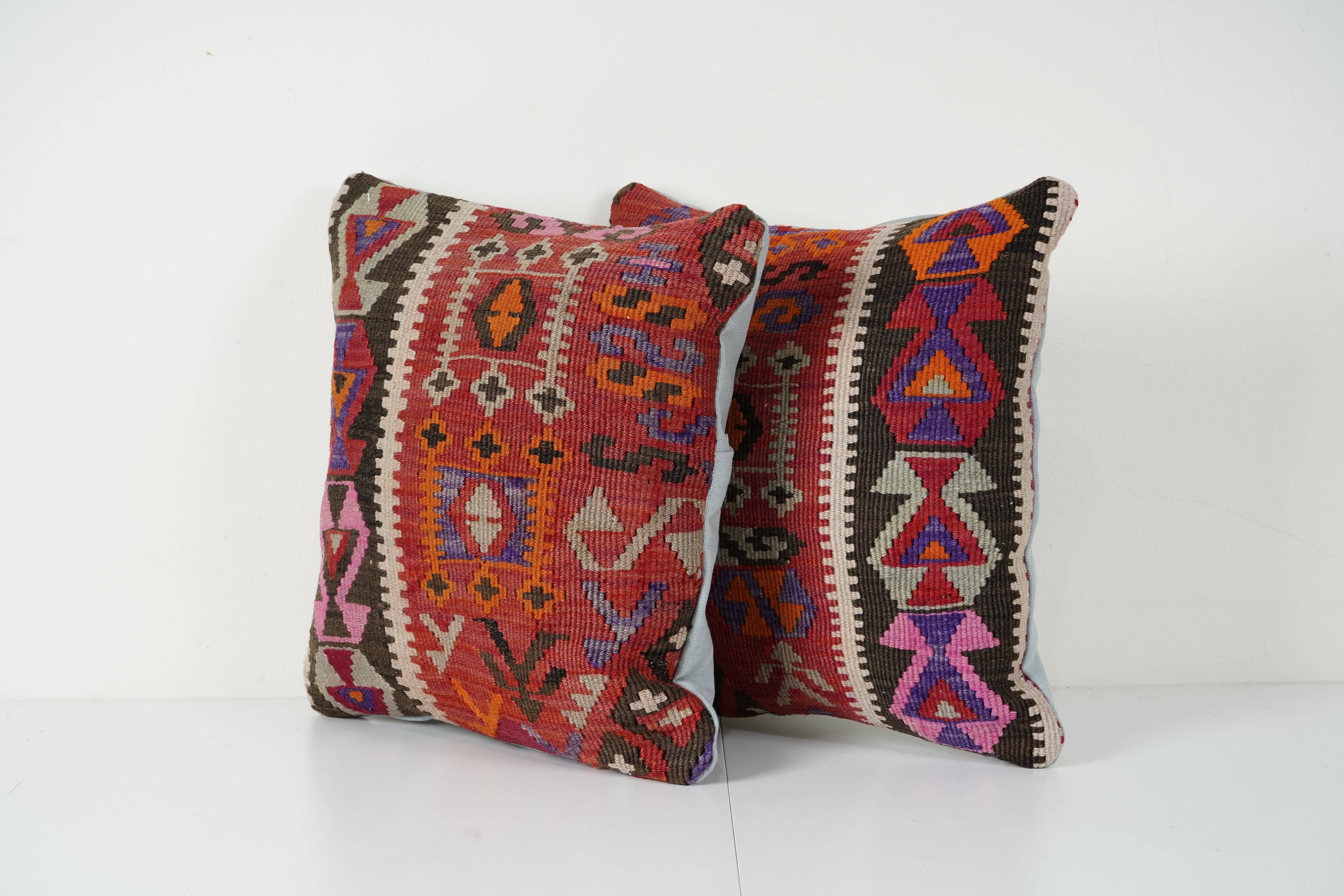 Kilim Pillow Cover Set of 2 | 16'' x 16''